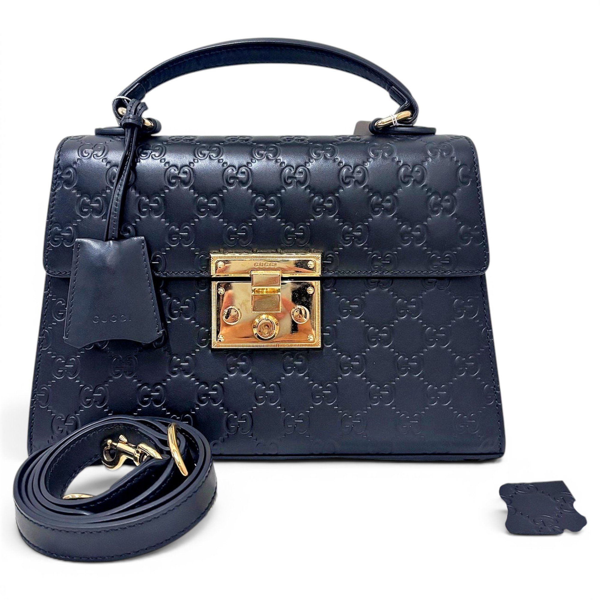Padlock leather handbag