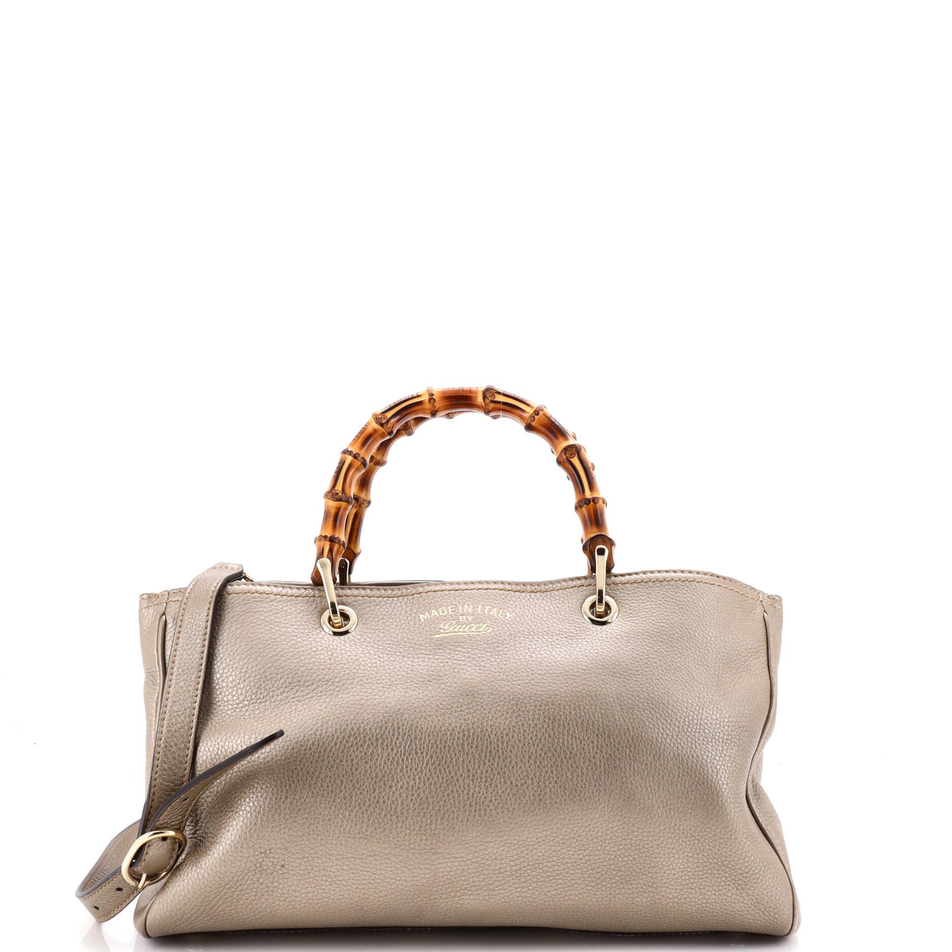 Bamboo Shopper Tote Leather Medium