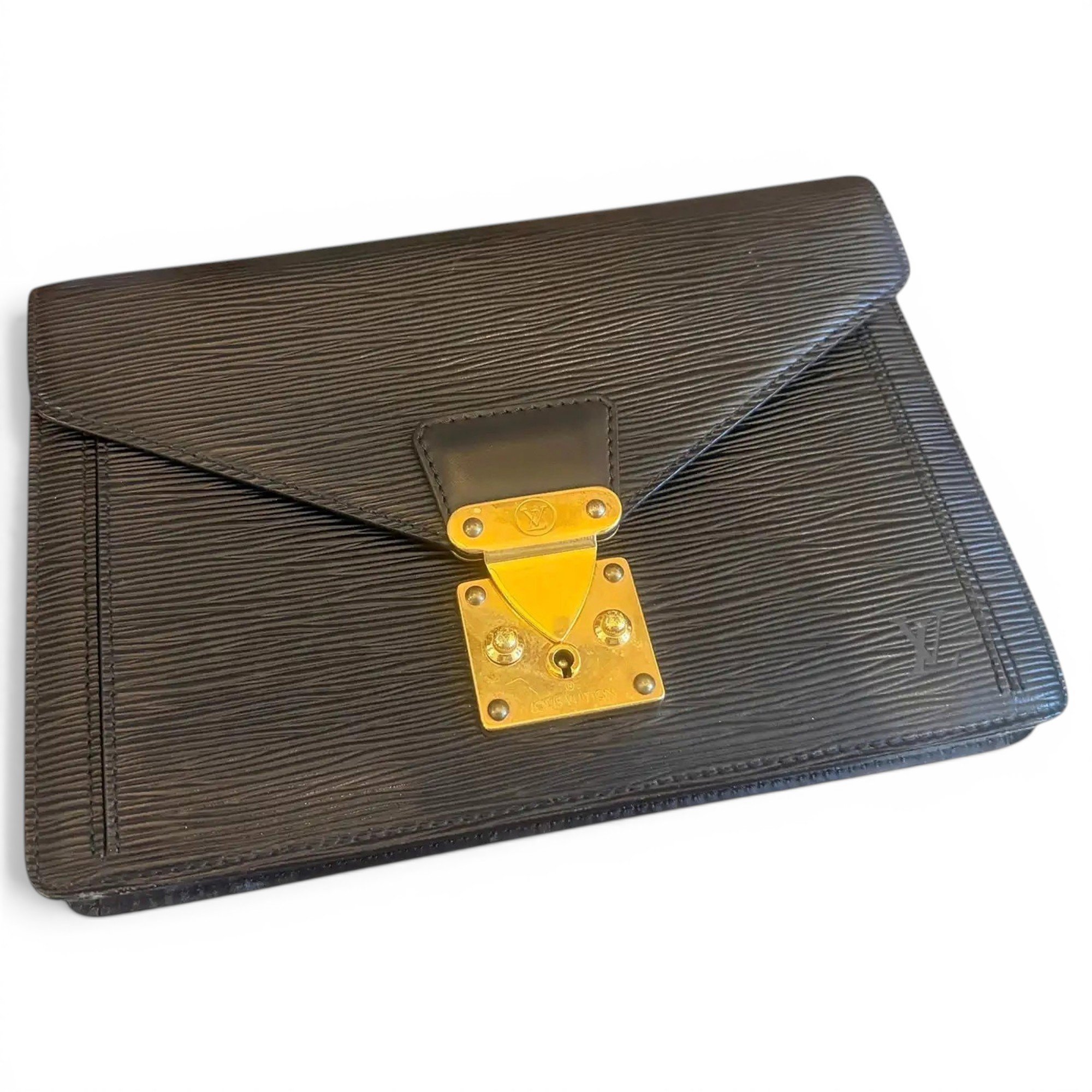 Leather clutch bag