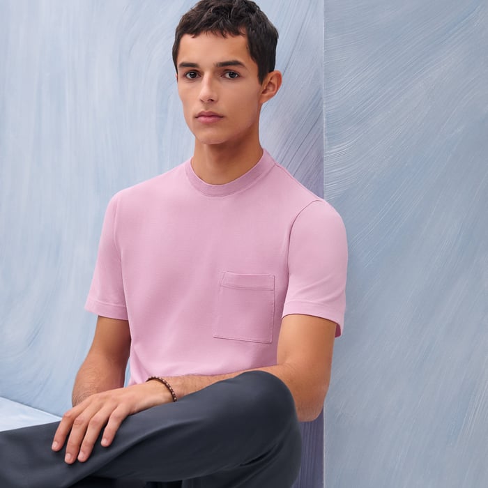 Rose Clair "H" Embroidered T-shirt