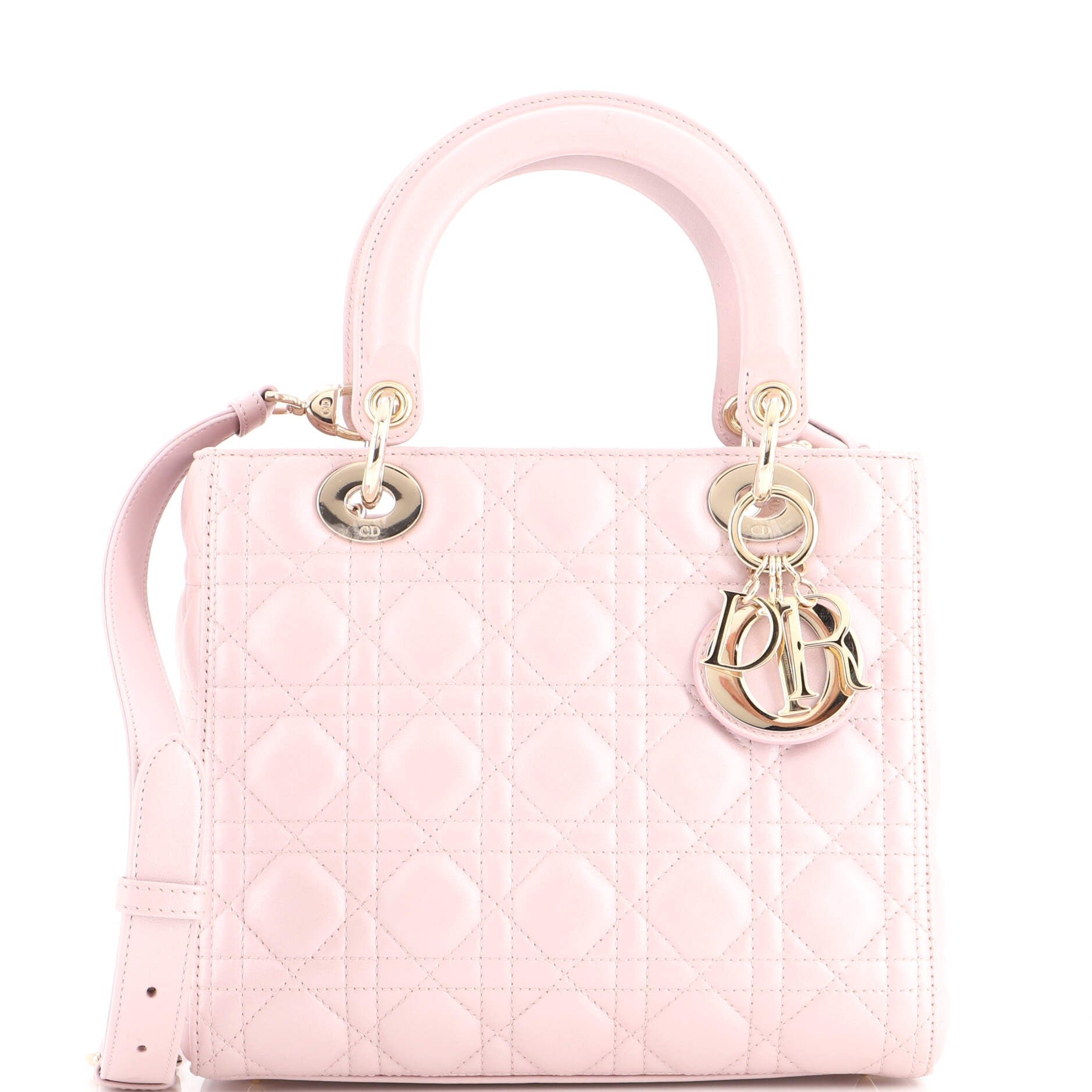 Lady Dior Bag Cannage Quilt Metallic Leather Medium