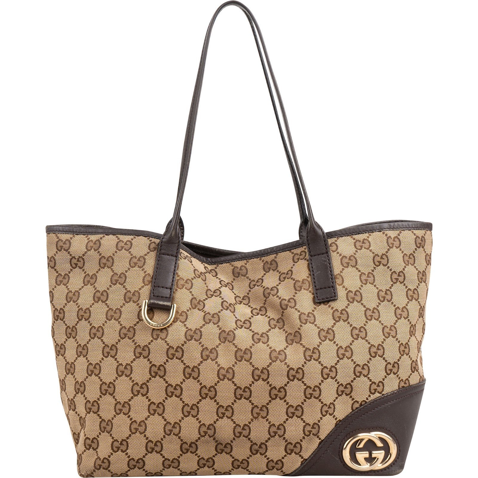 Interlocking leather handbag