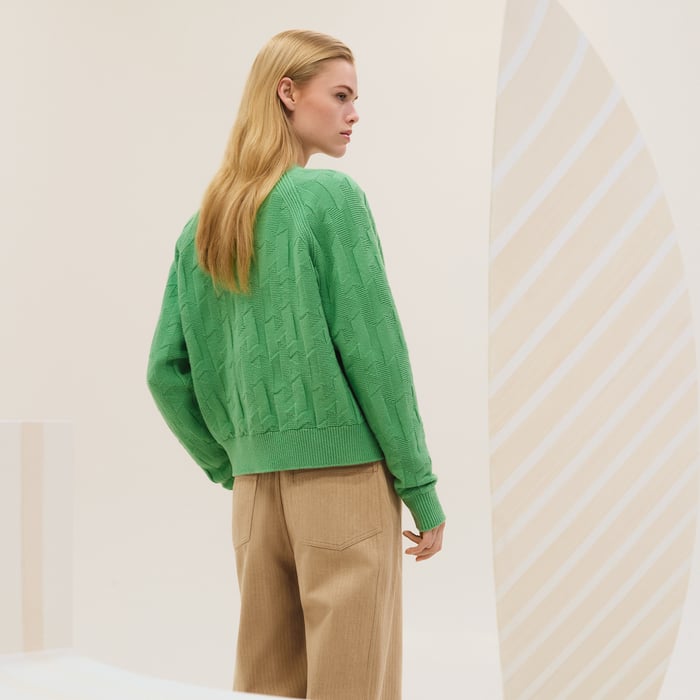 Vert Opaline "H" Long-sleeve Cardigan