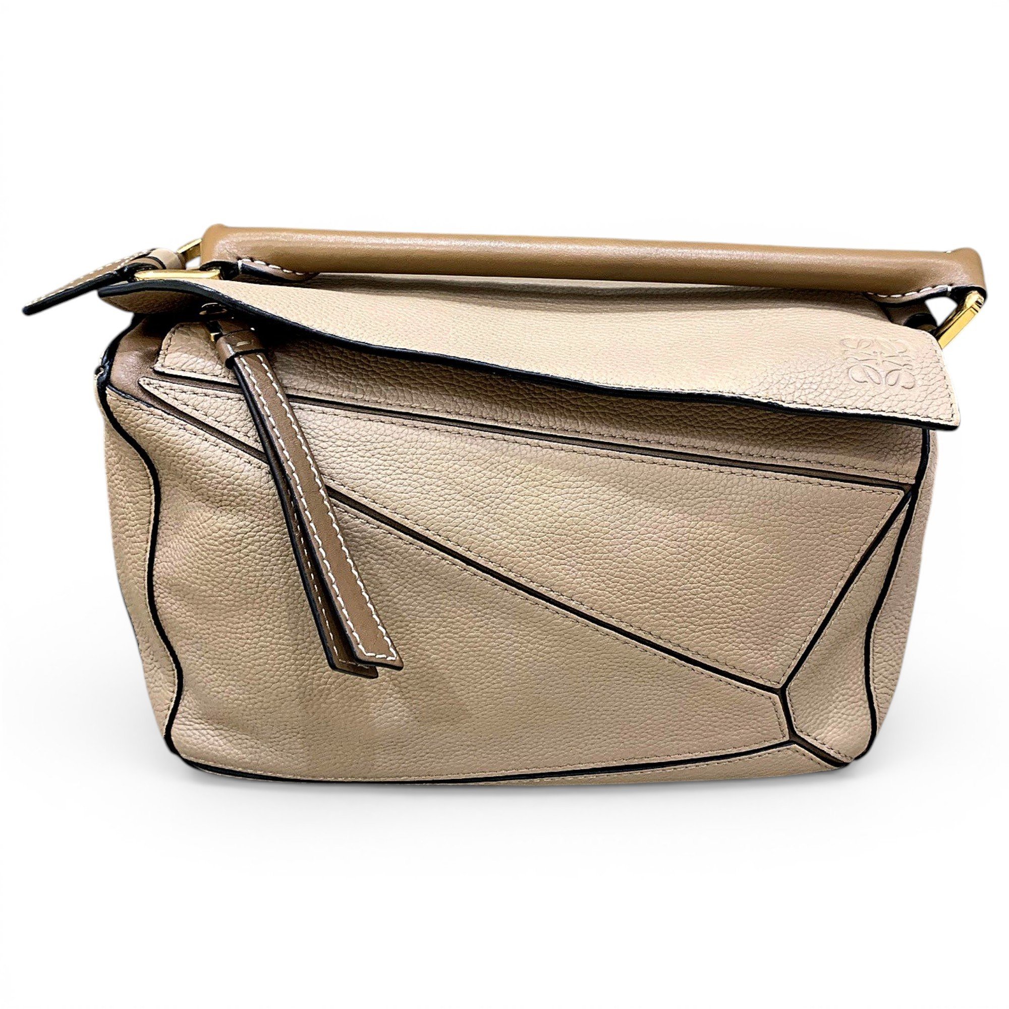 Puzzle leather handbag
