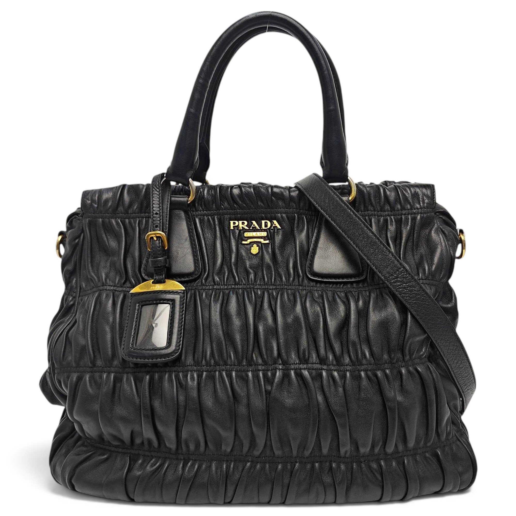 Double leather handbag