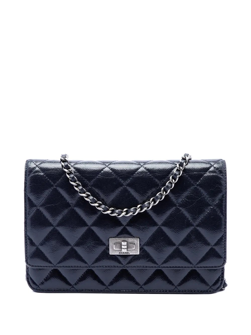 2014-2015 Quilted Shiny Aged Calfskin Reissue 2.55 Wallet on Chain crossbody bag