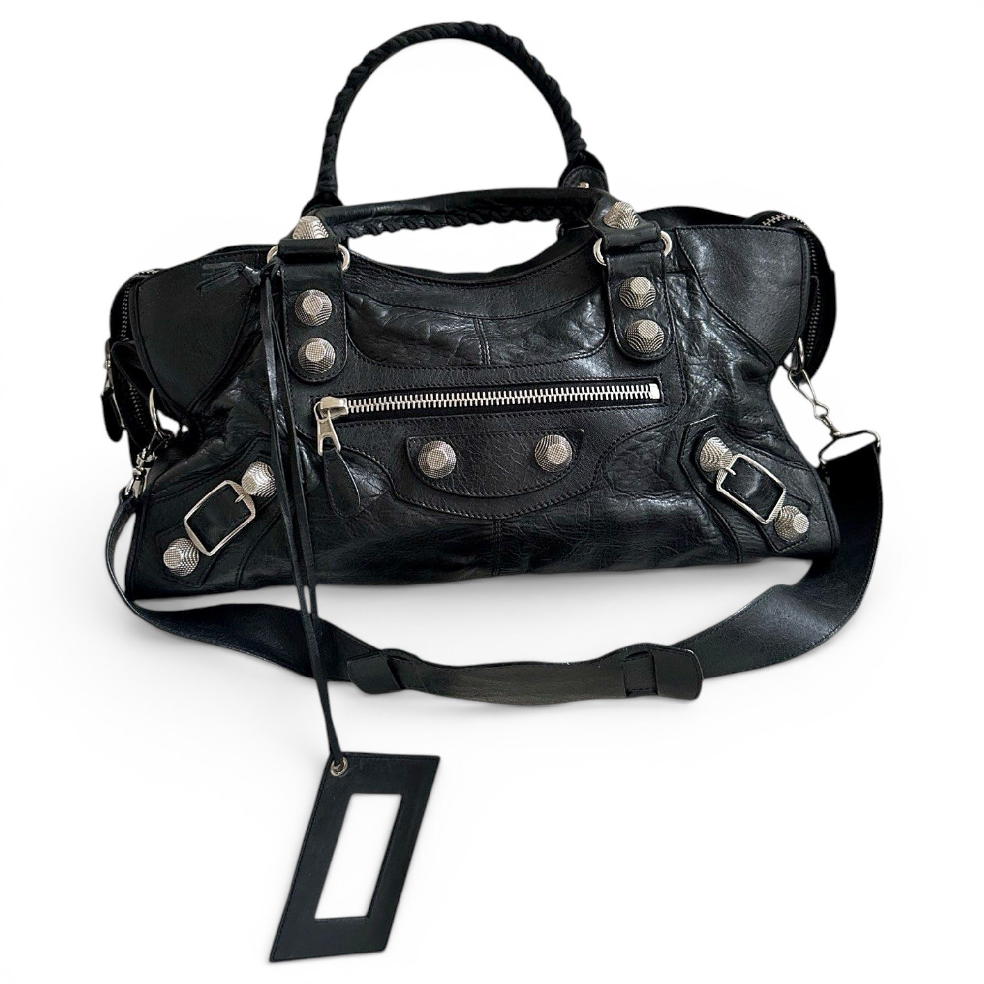 City leather handbag
