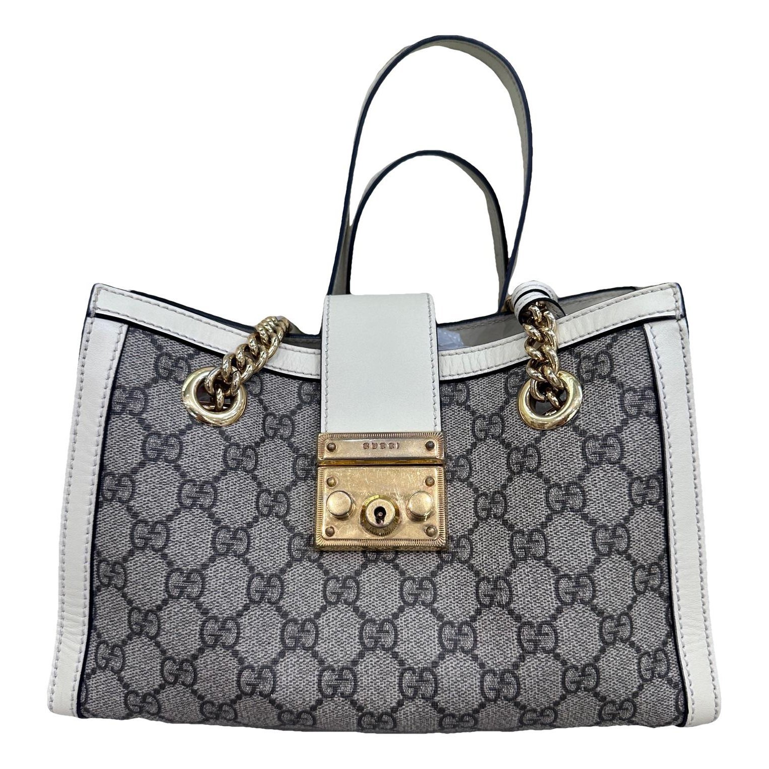 Padlock leather handbag