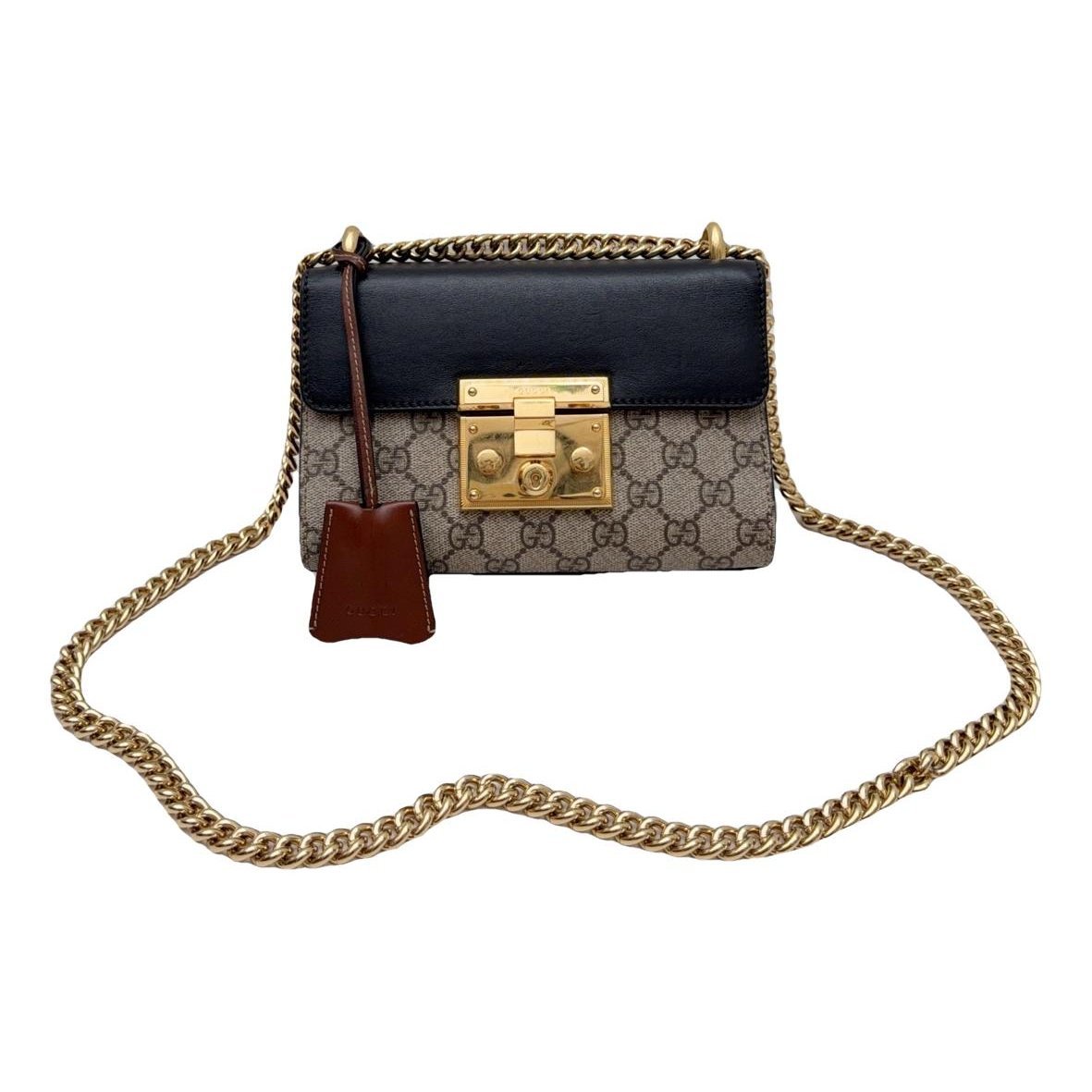 Padlock leather handbag