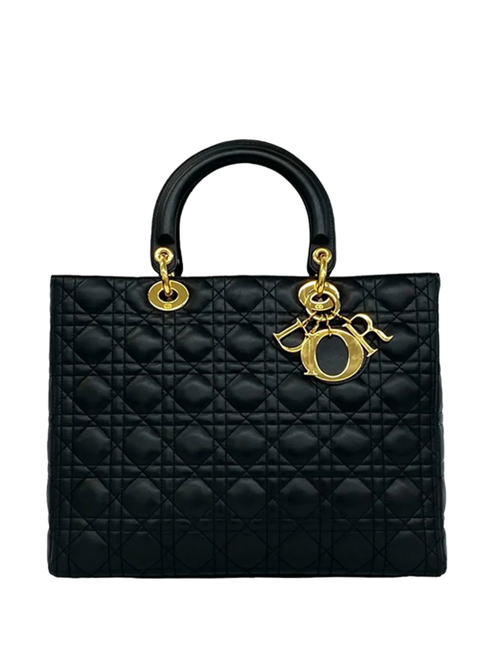 1990-2000 Large Lambskin Cannage Lady Dior satchel