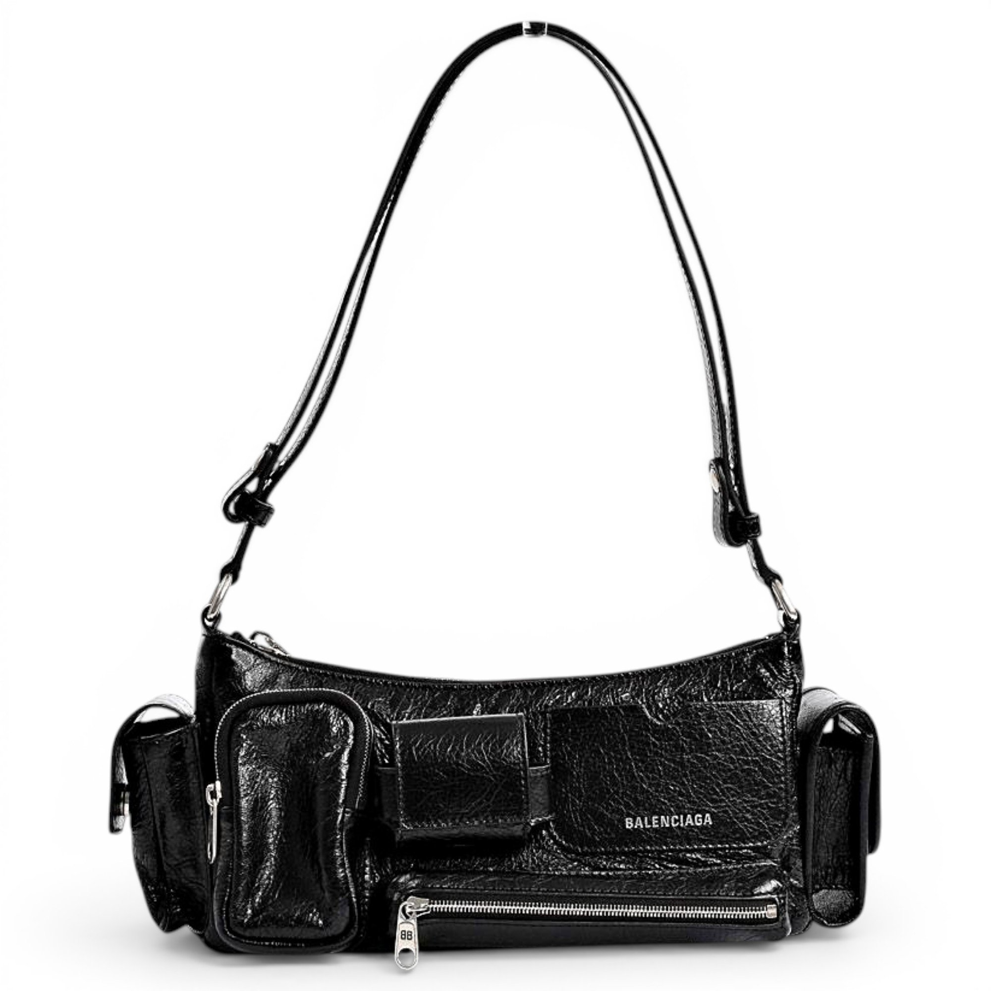 Hardware leather handbag