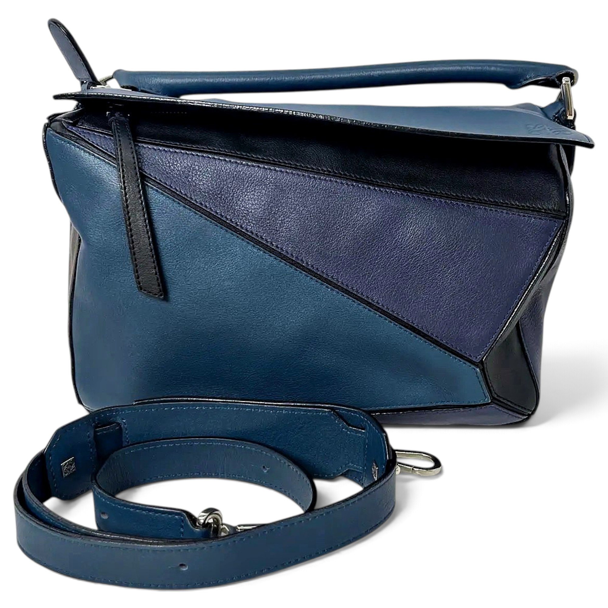 Puzzle leather handbag