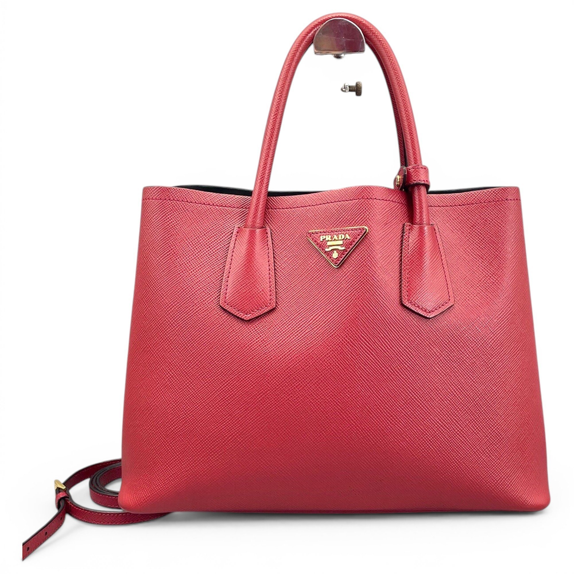 Double leather handbag