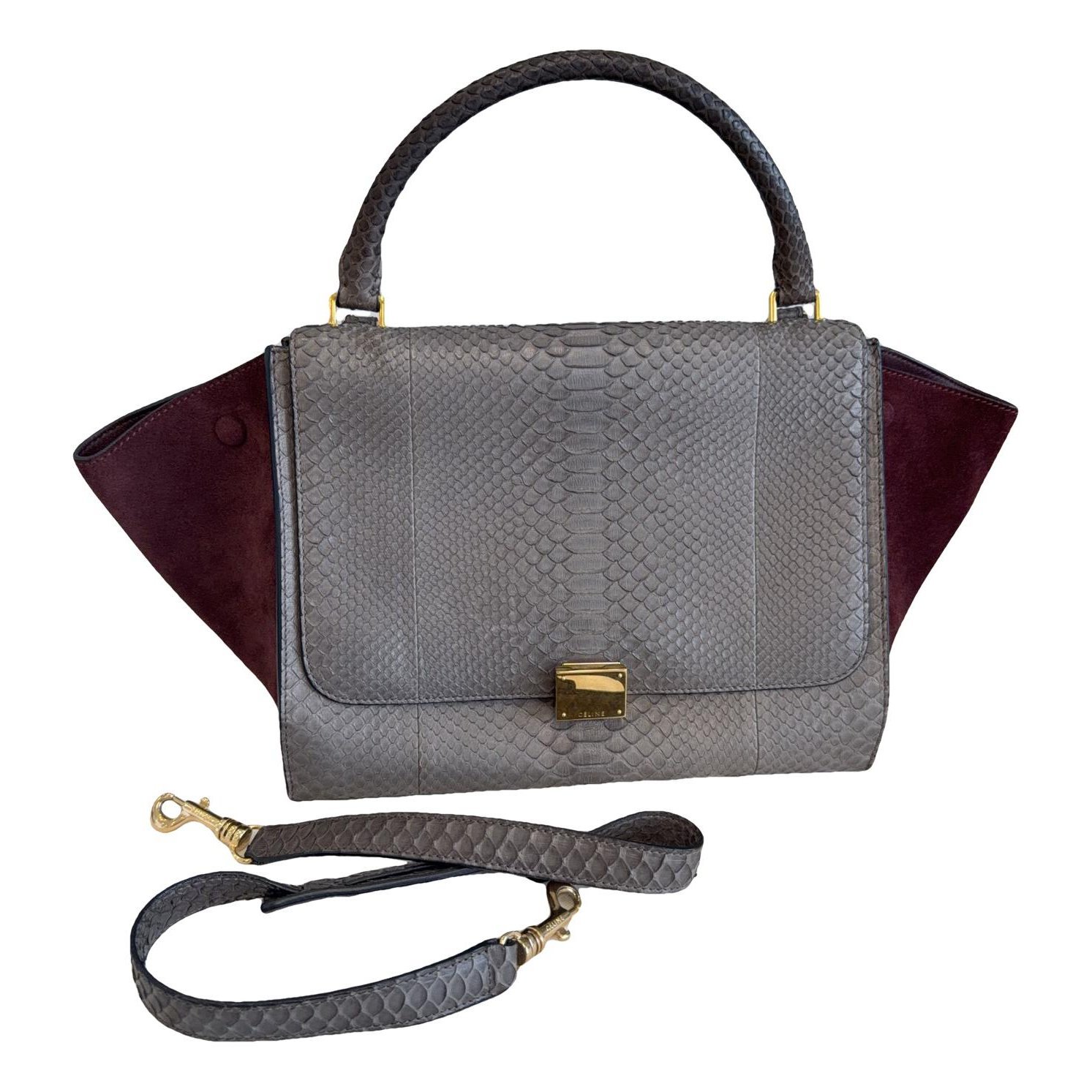 Trapèze leather handbag