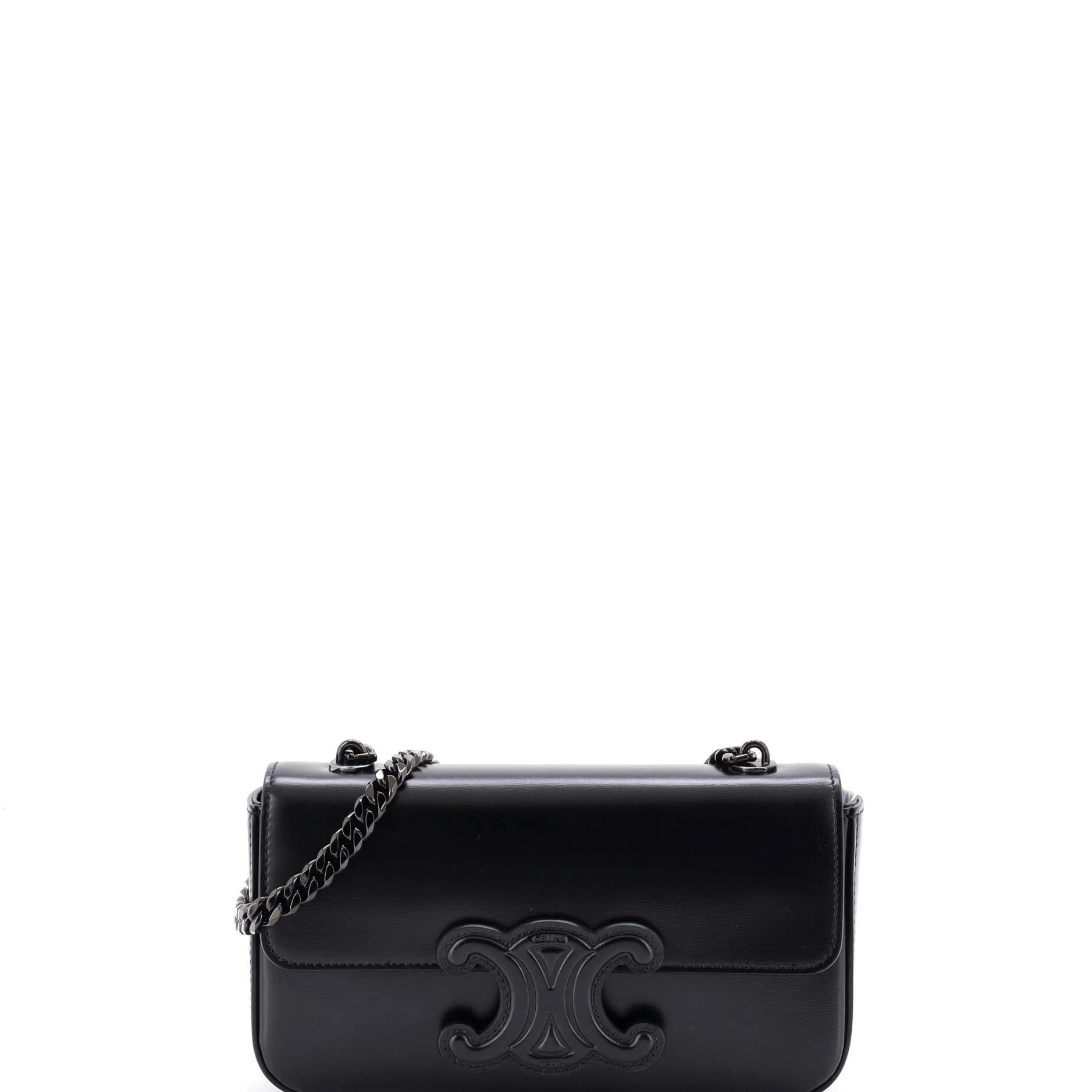 Triomphe chain leather handbag