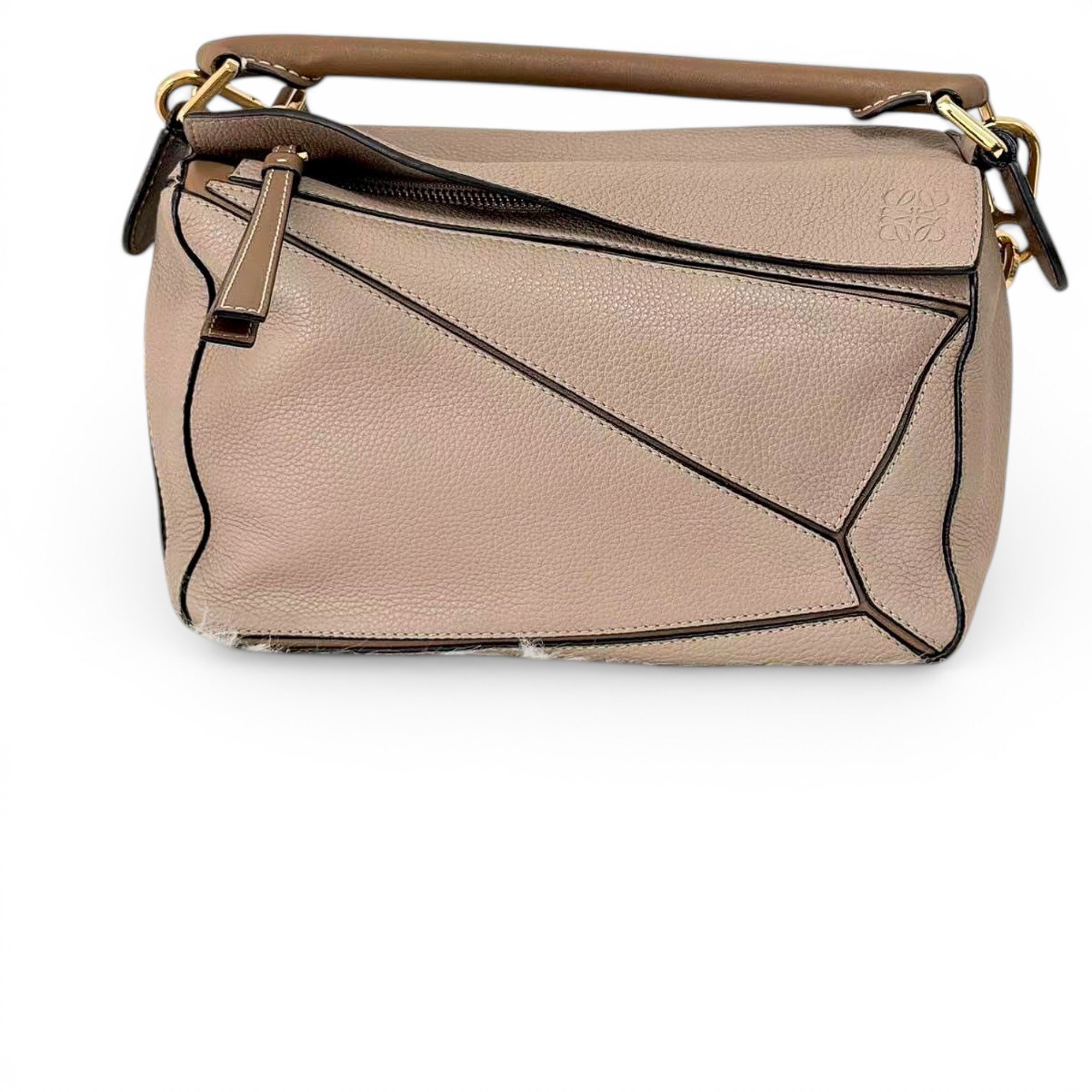Puzzle leather handbag