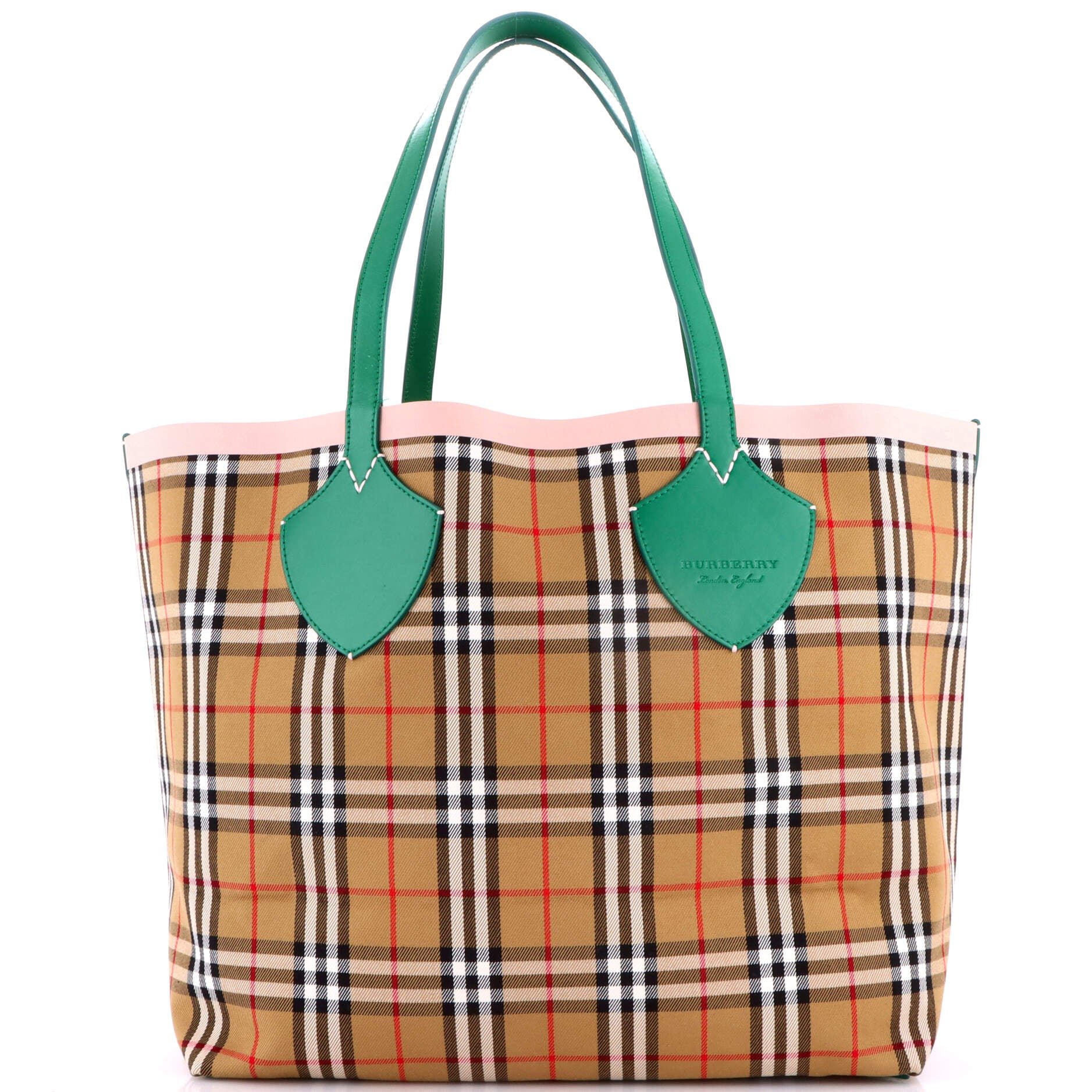 Reversible Giant Tote Vintage Check Canvas Large