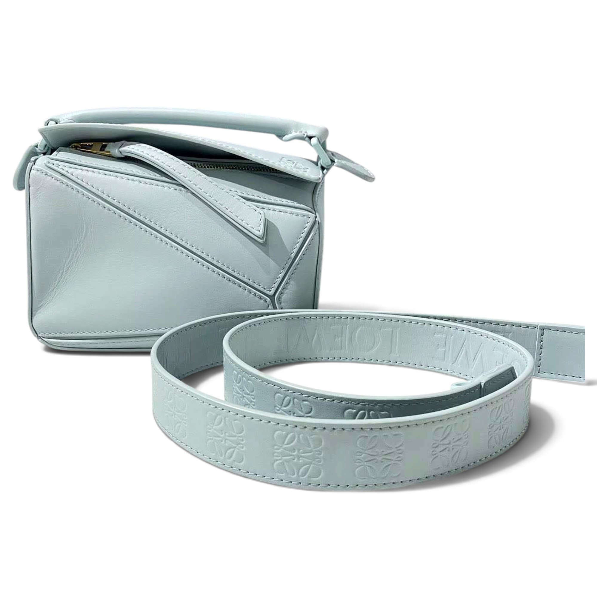 Puzzle leather handbag