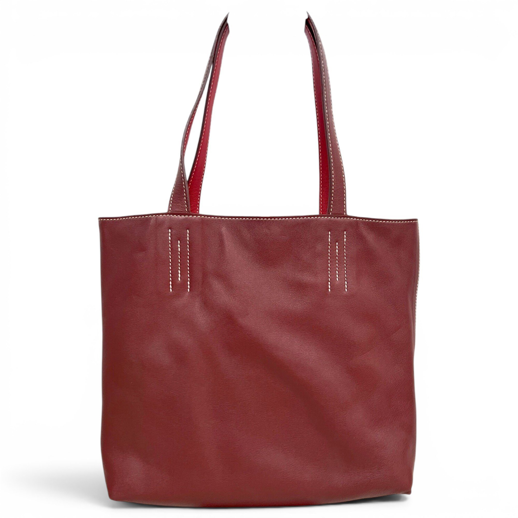 Double sens leather tote