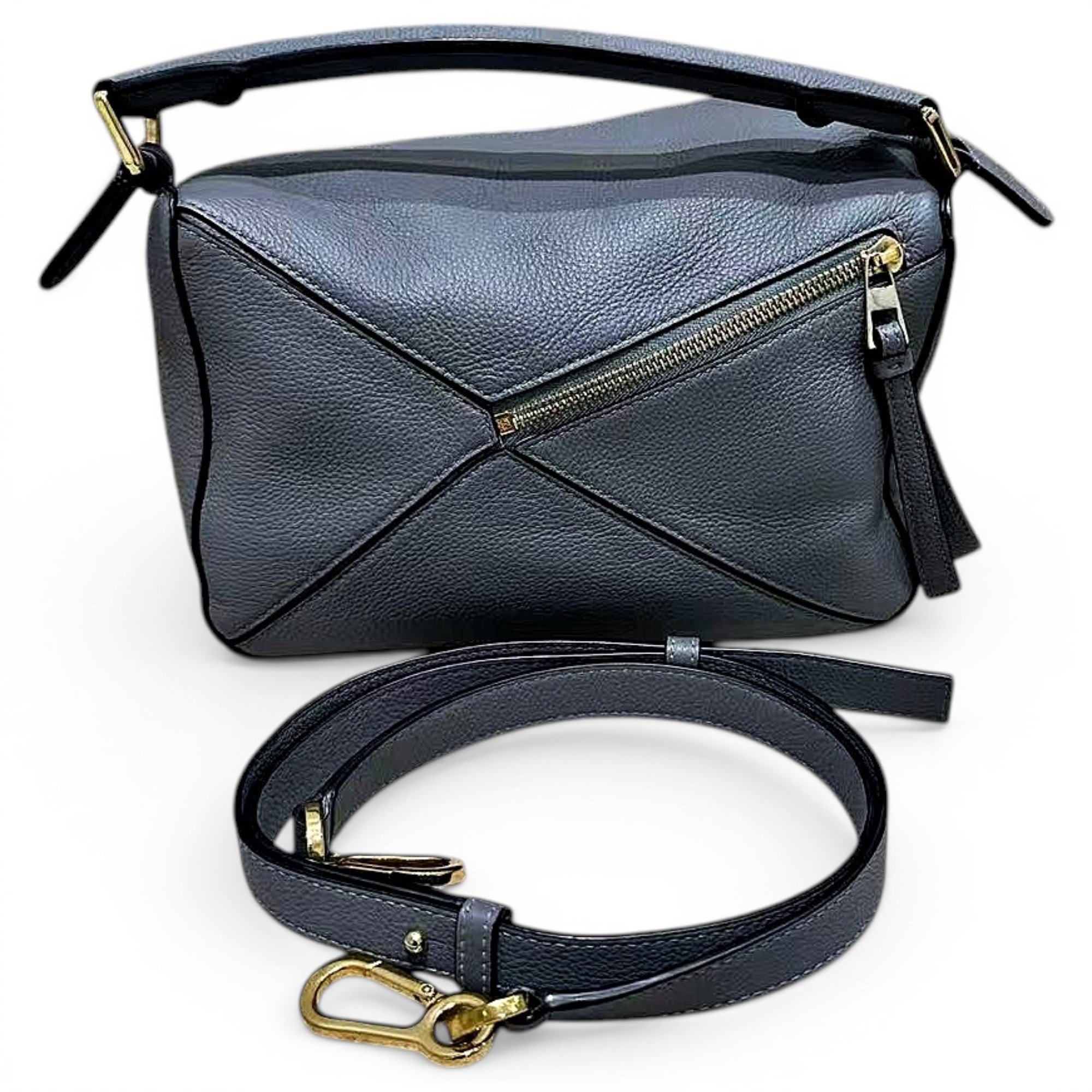 Puzzle leather handbag