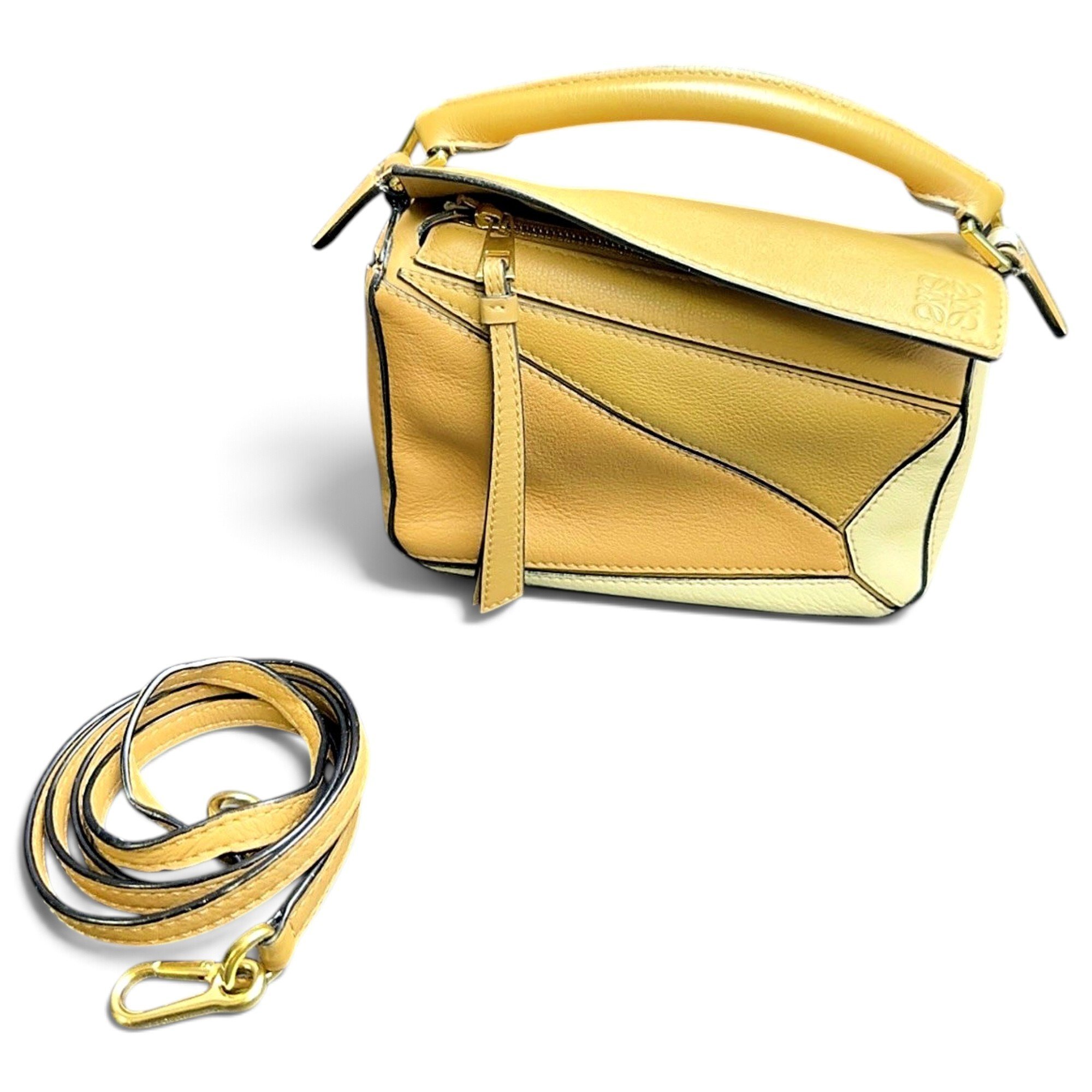 Puzzle leather handbag