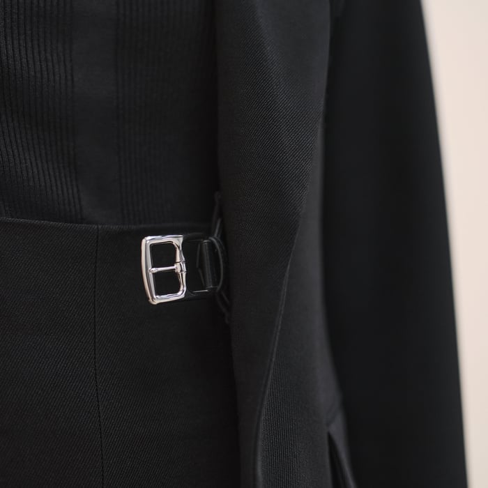 Noir Jacket With Leather Detail