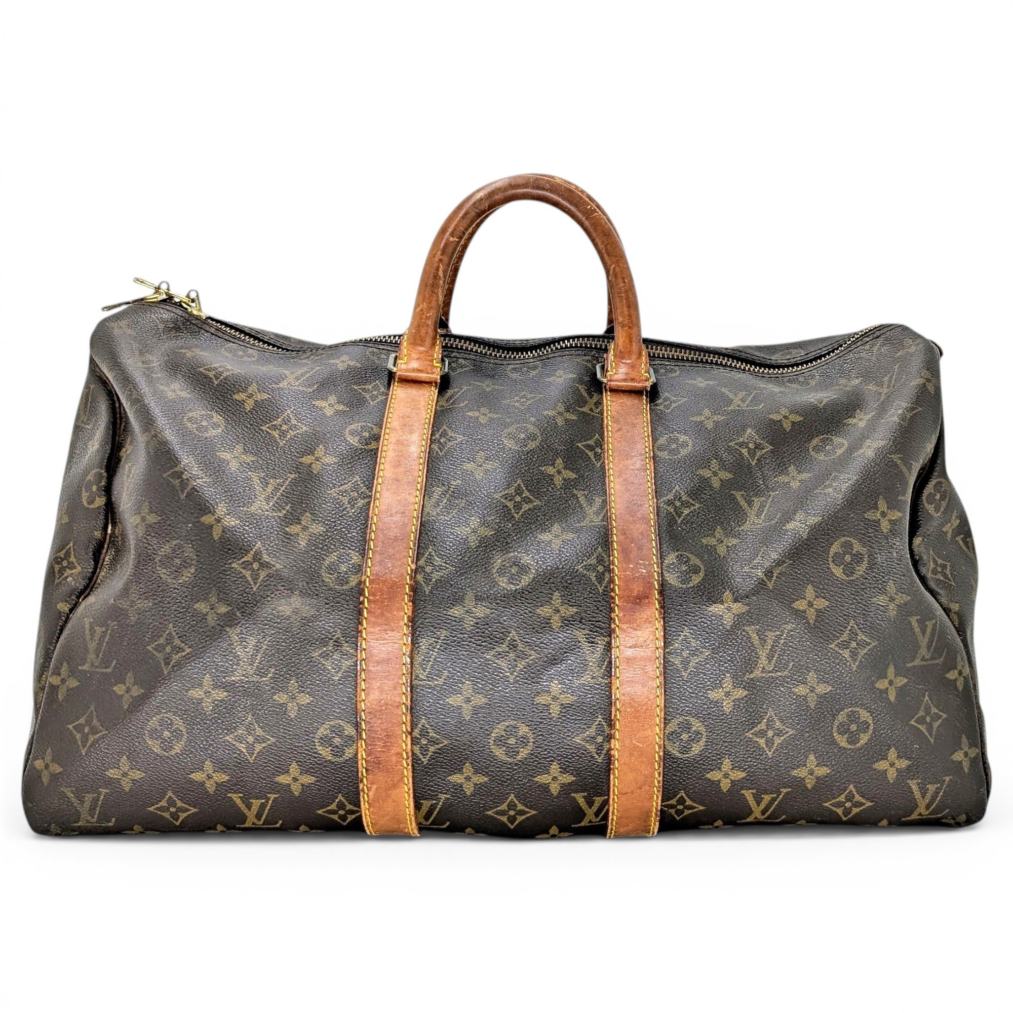 Keepall leather travel bag