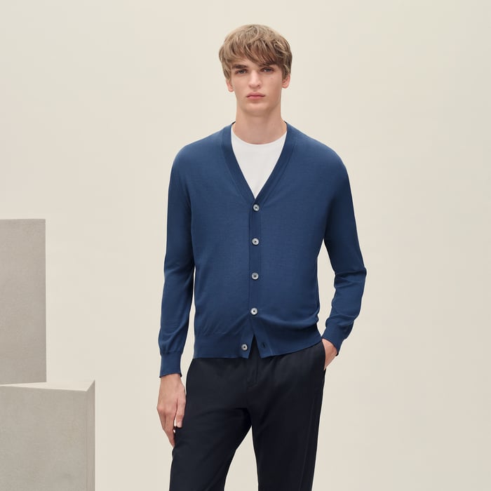 Indigo "Detail H" Buttoned Cardigan