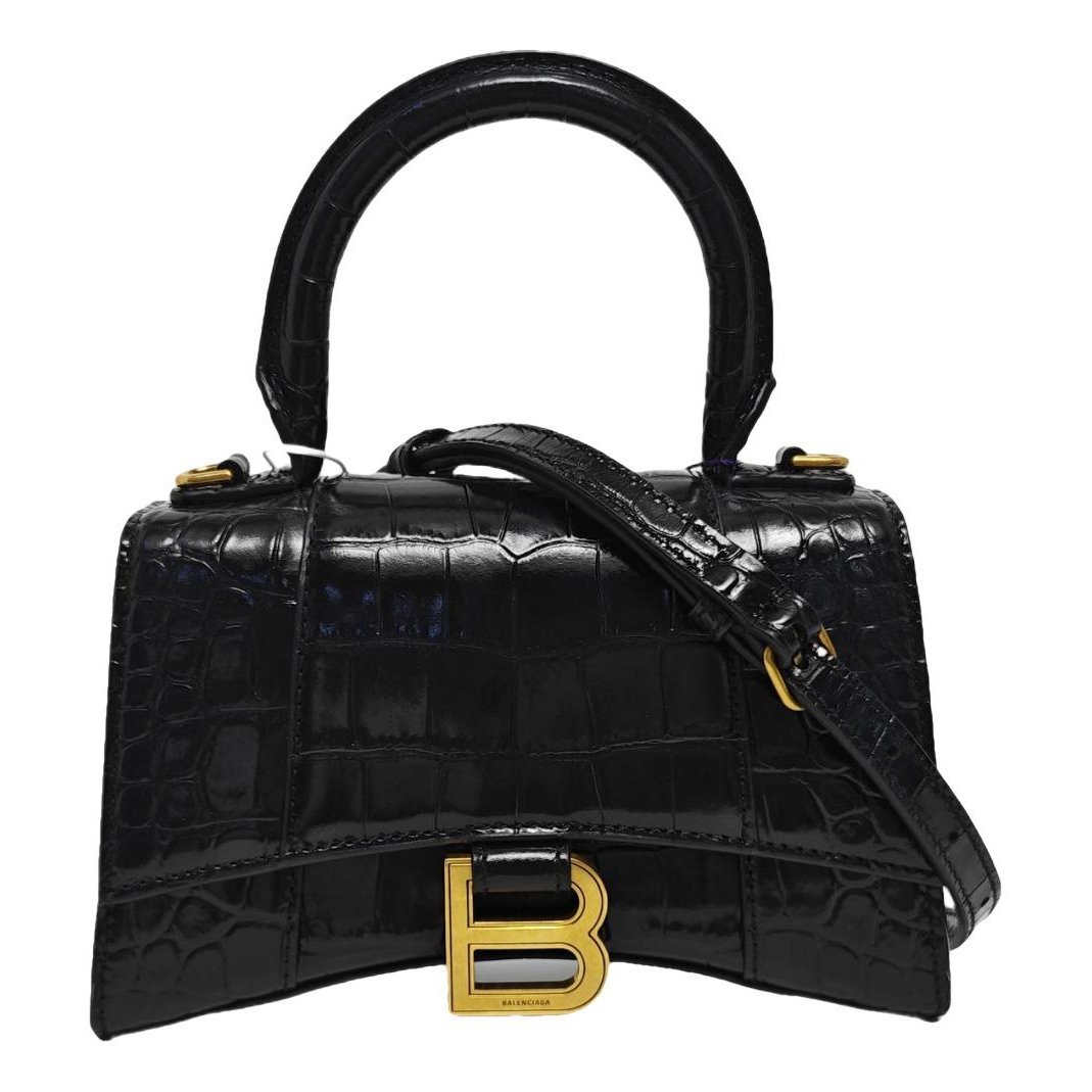 Hourglass leather handbag