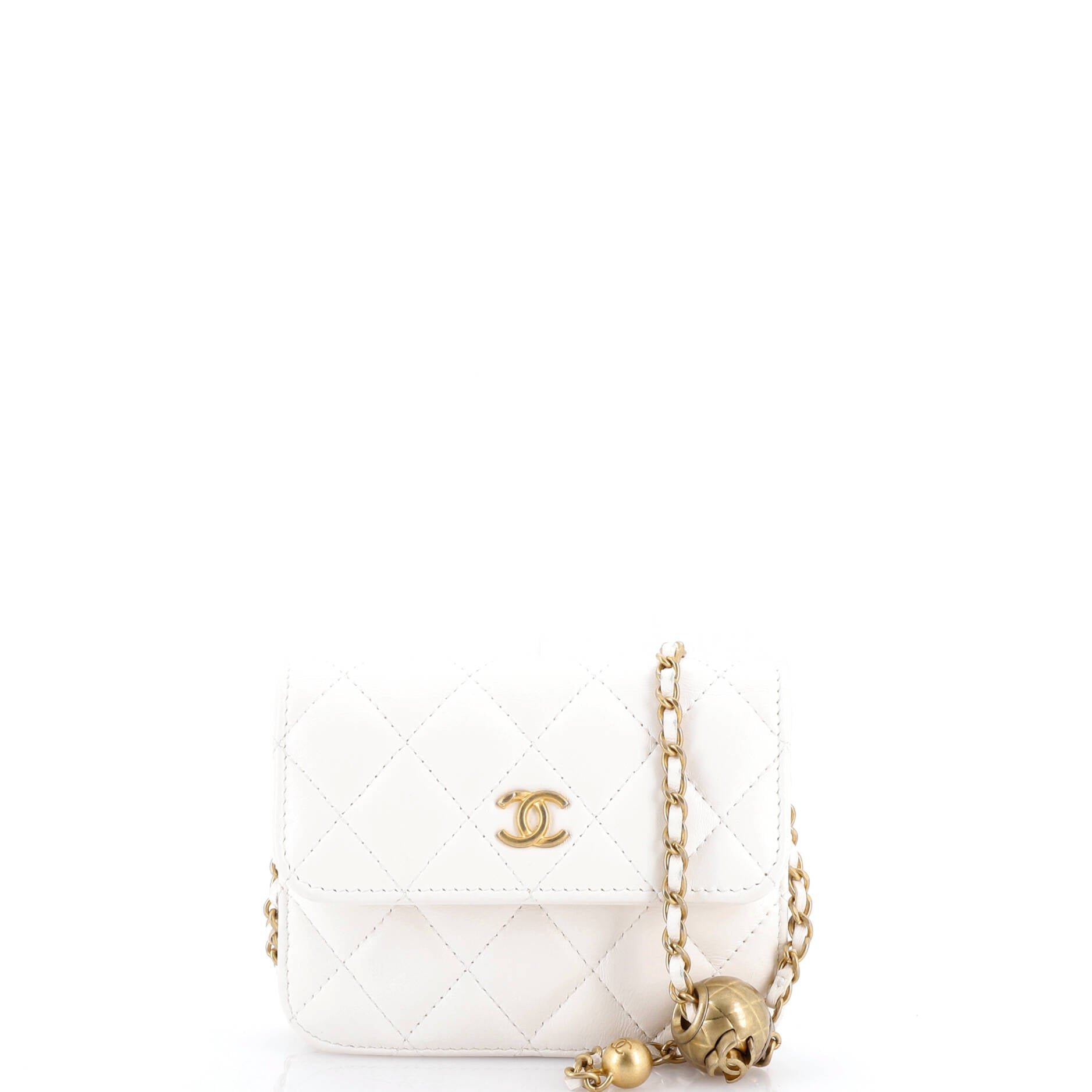 Chanel Pearl Crush Flap Clutch with Chain Quilted Lambskin Mini