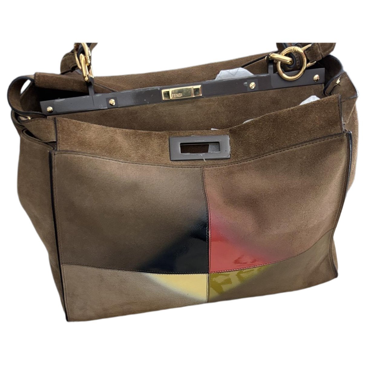 Peekaboo leather tote