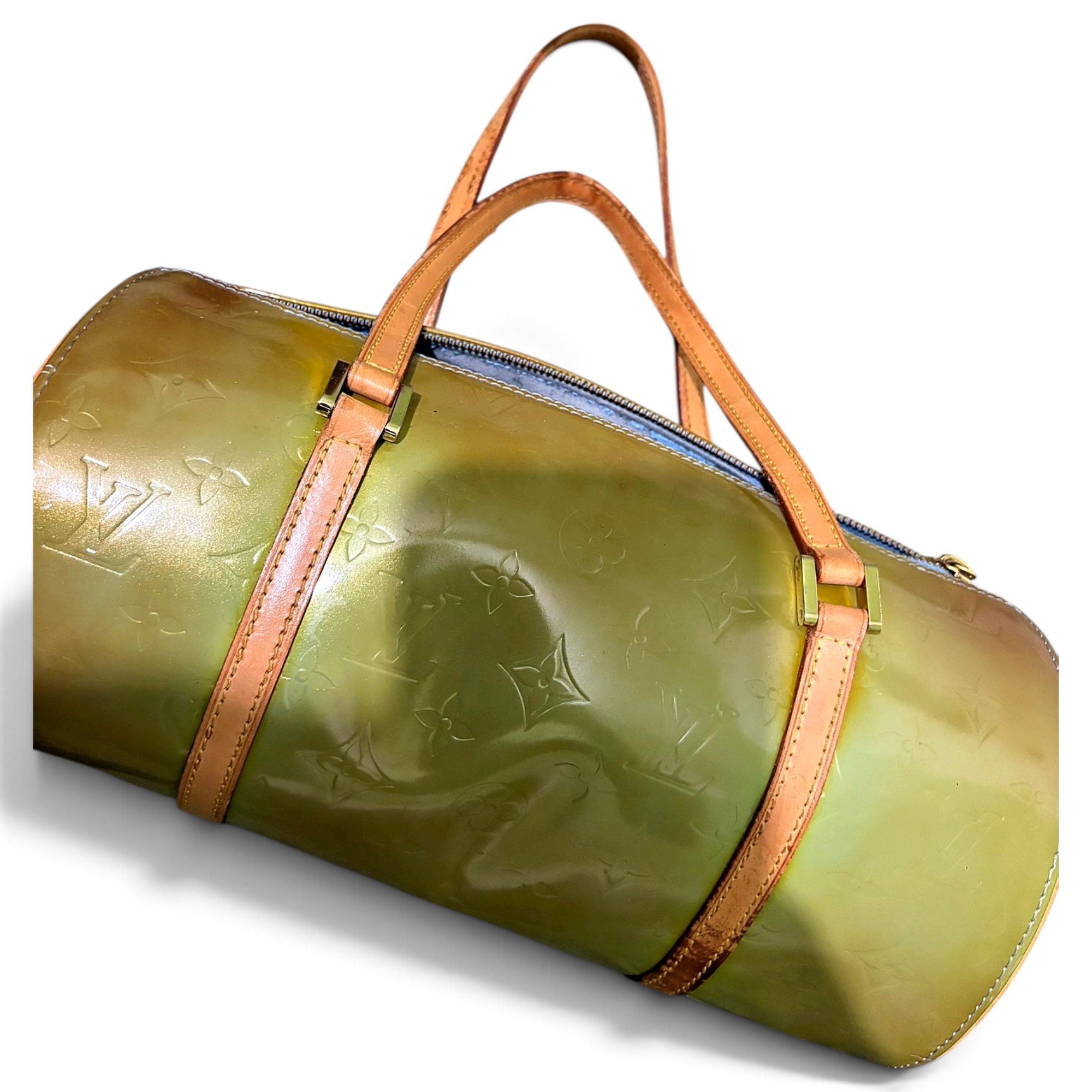 Papillon patent leather handbag