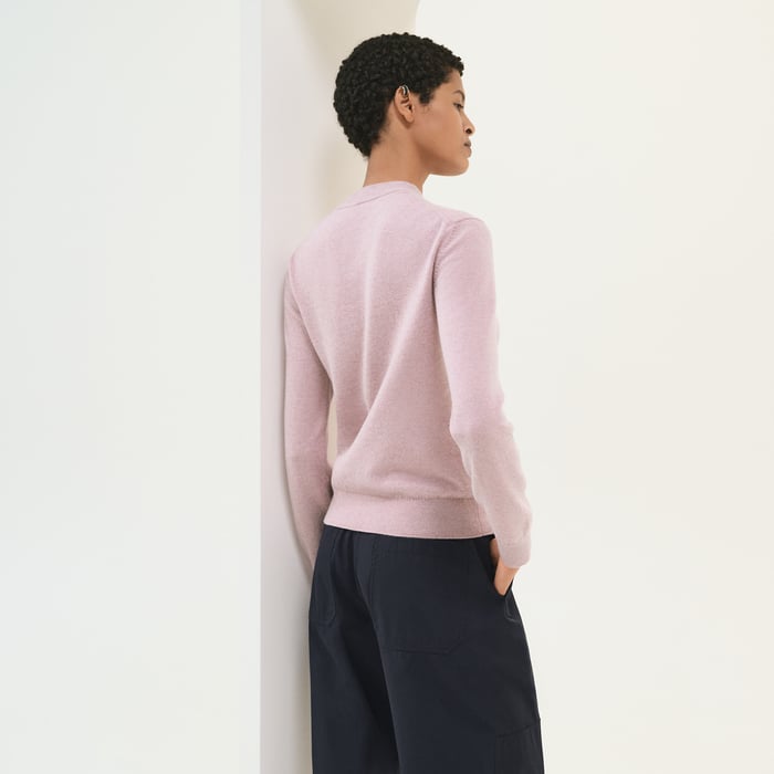 Rose Pâle Cashmere "H Lift" Long-sleeve Sweater