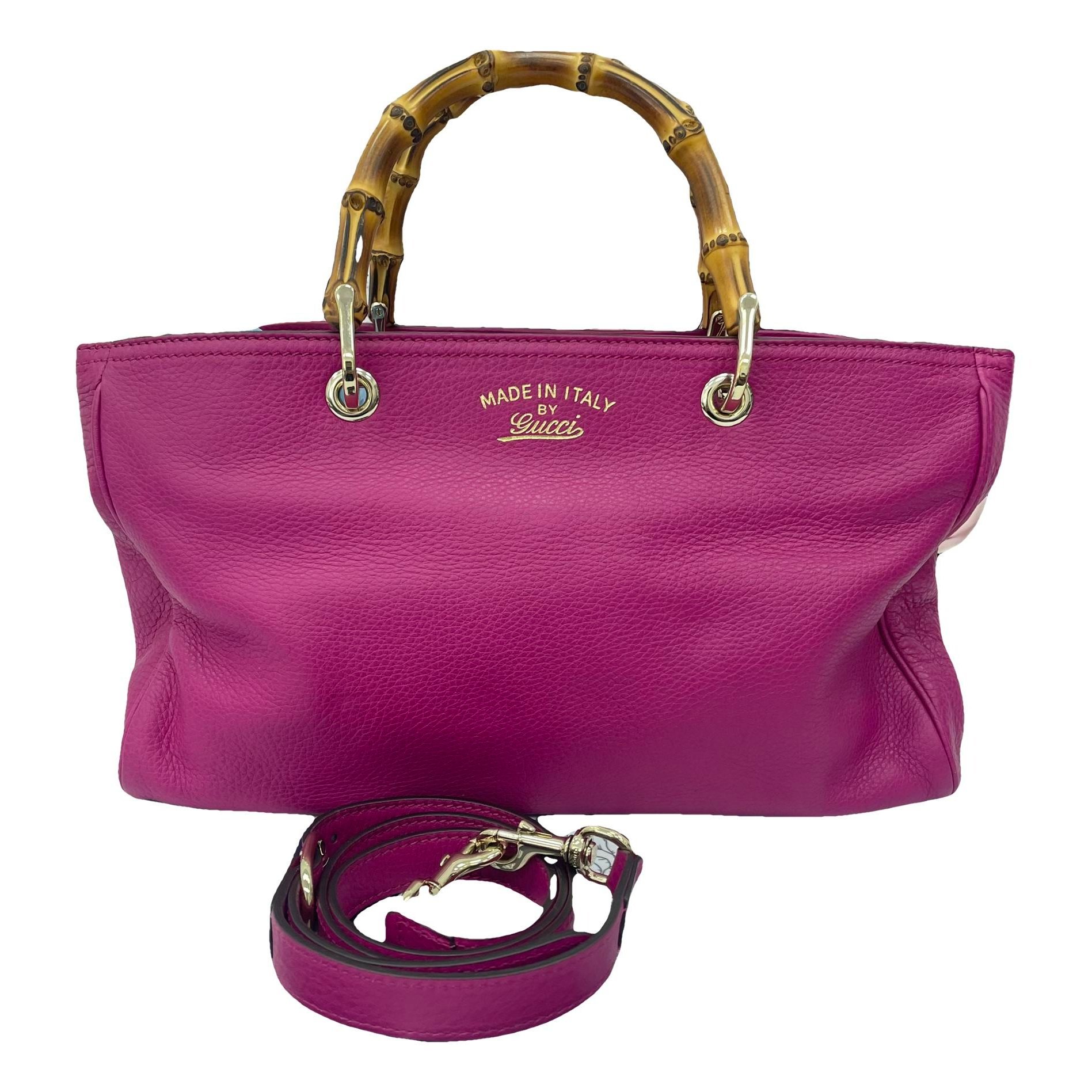 Bamboo Shopper leather handbag