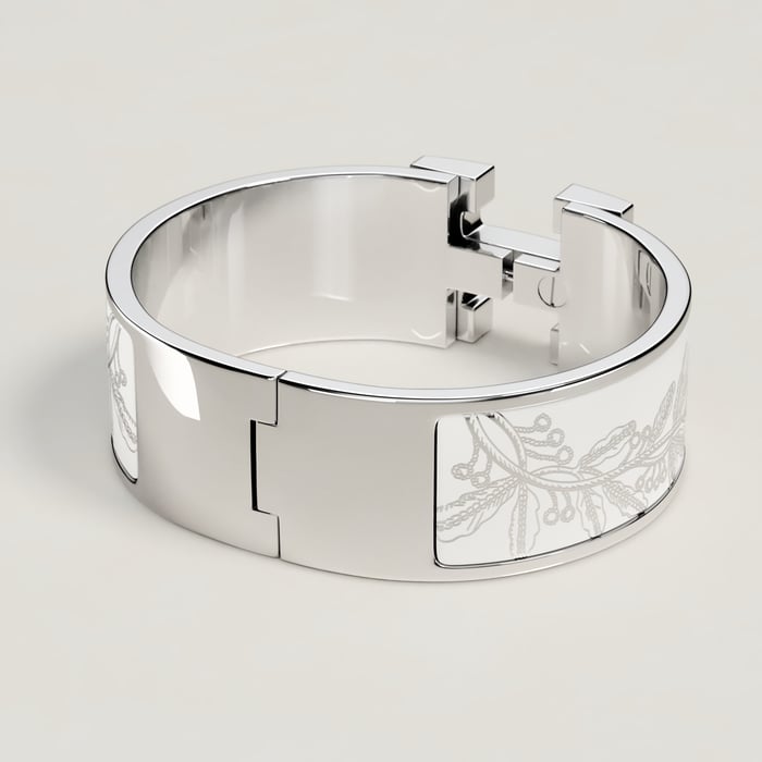 Orfèvre Blanc Platine Blanc Clic Clac H Poste Et Cavalerie Bracelet