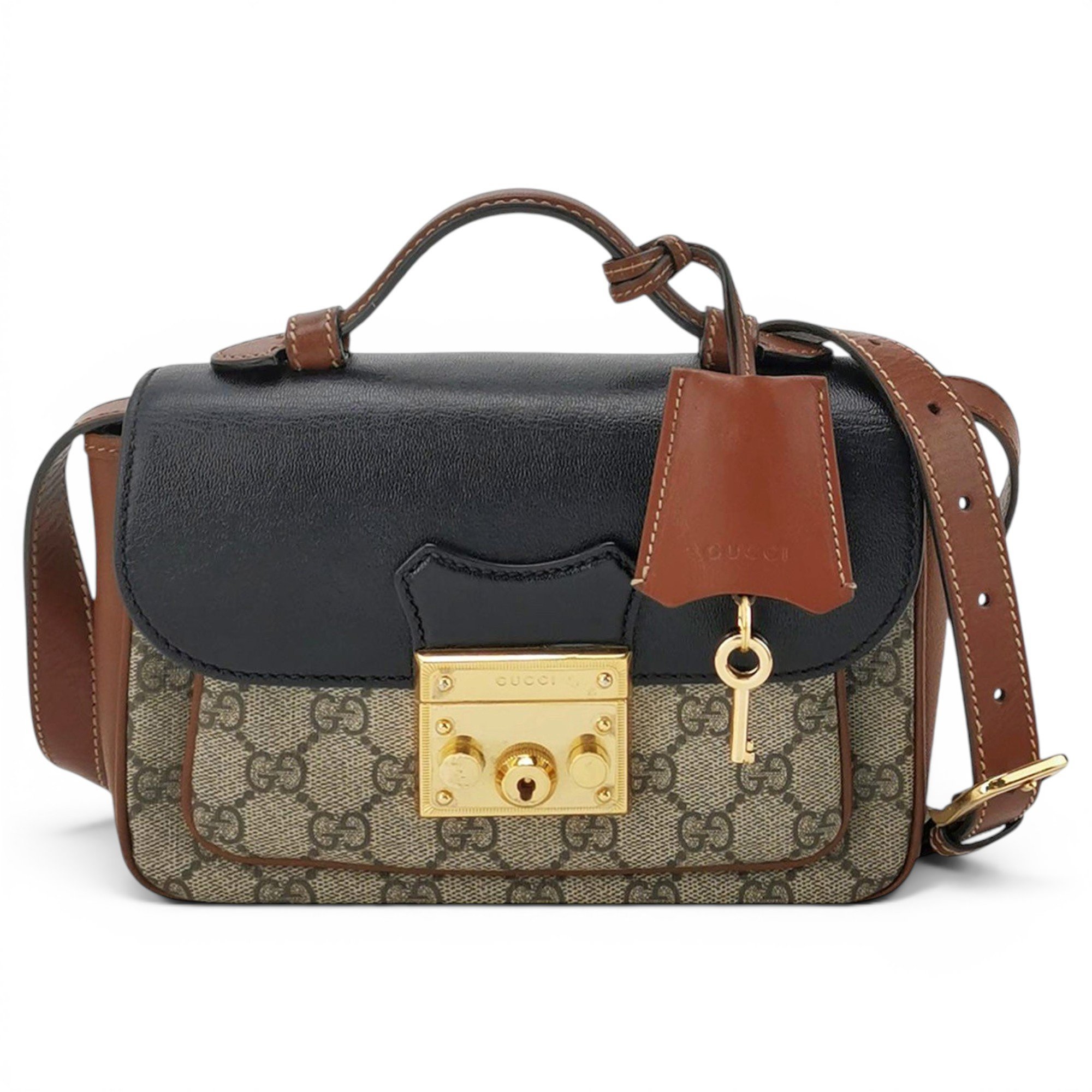 Padlock leather tote