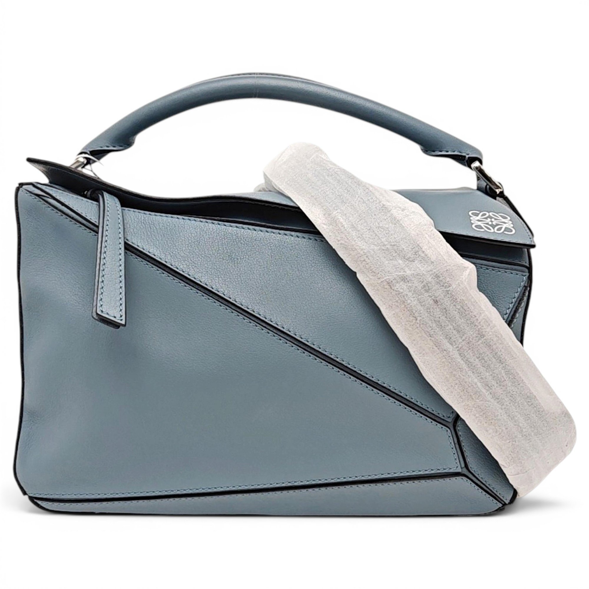 Puzzle leather handbag