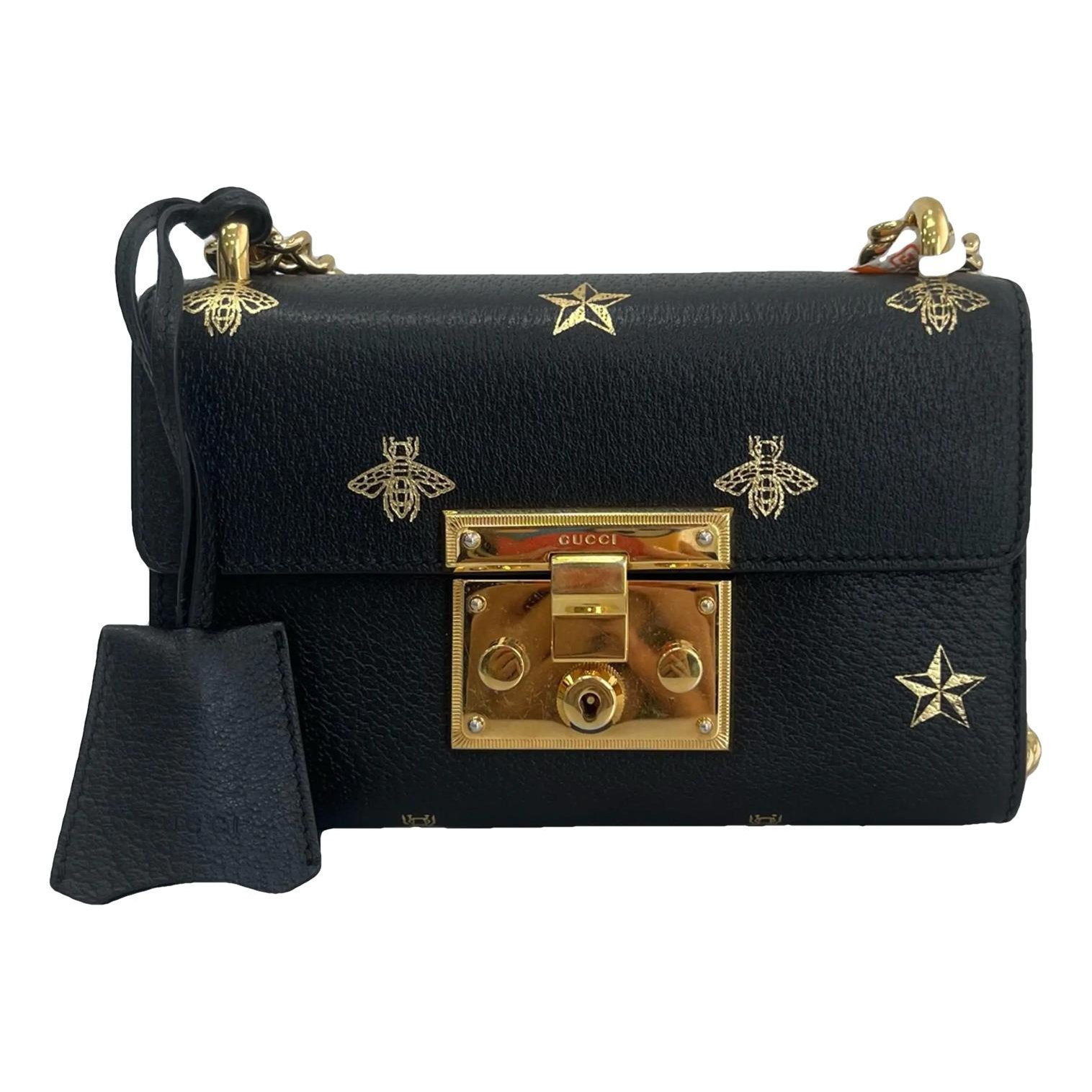 Padlock leather handbag