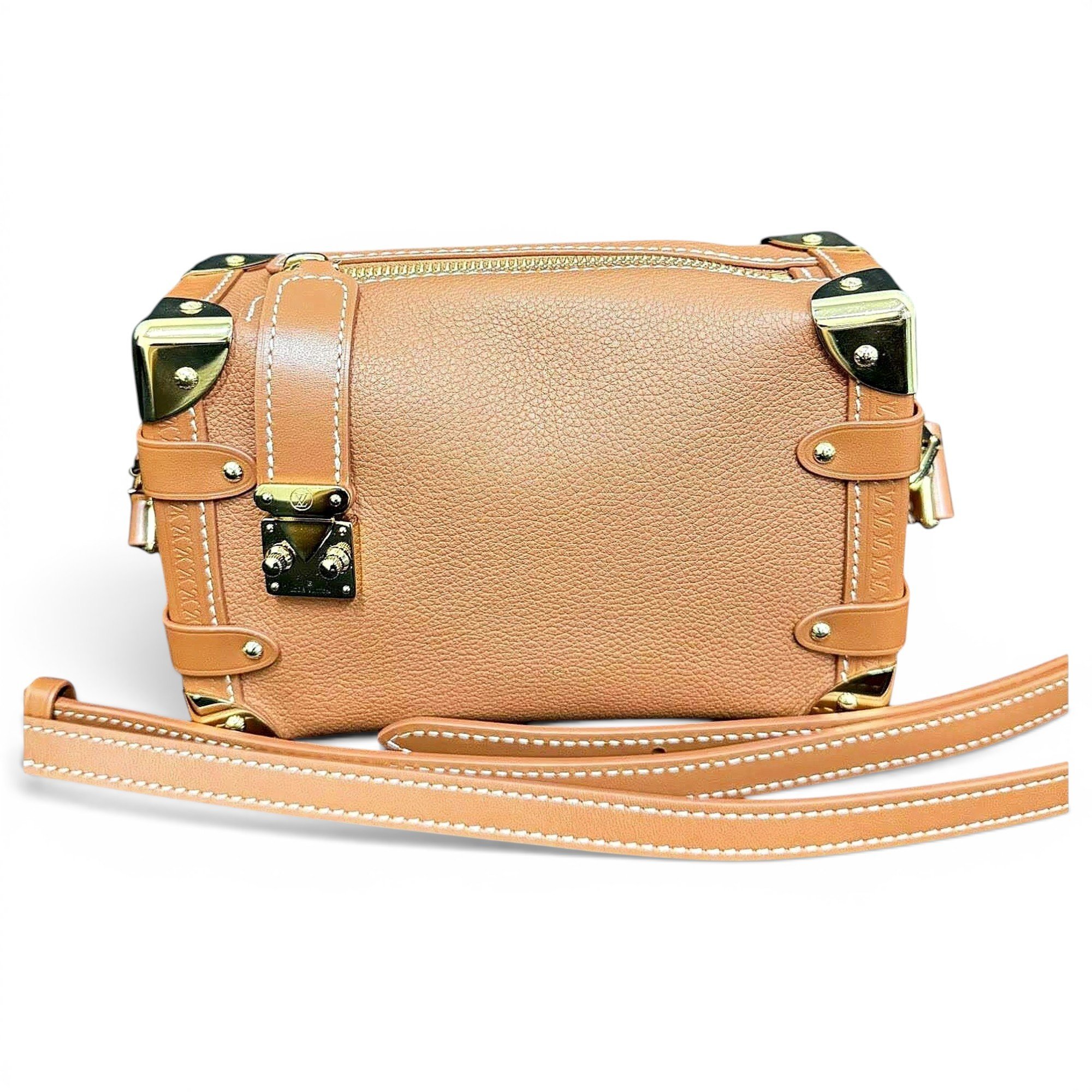 Side Trunk leather handbag