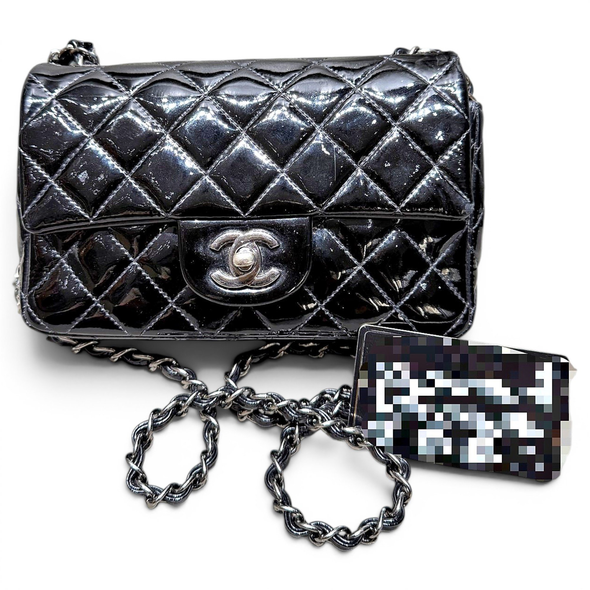 Trendy CC Flap patent leather handbag