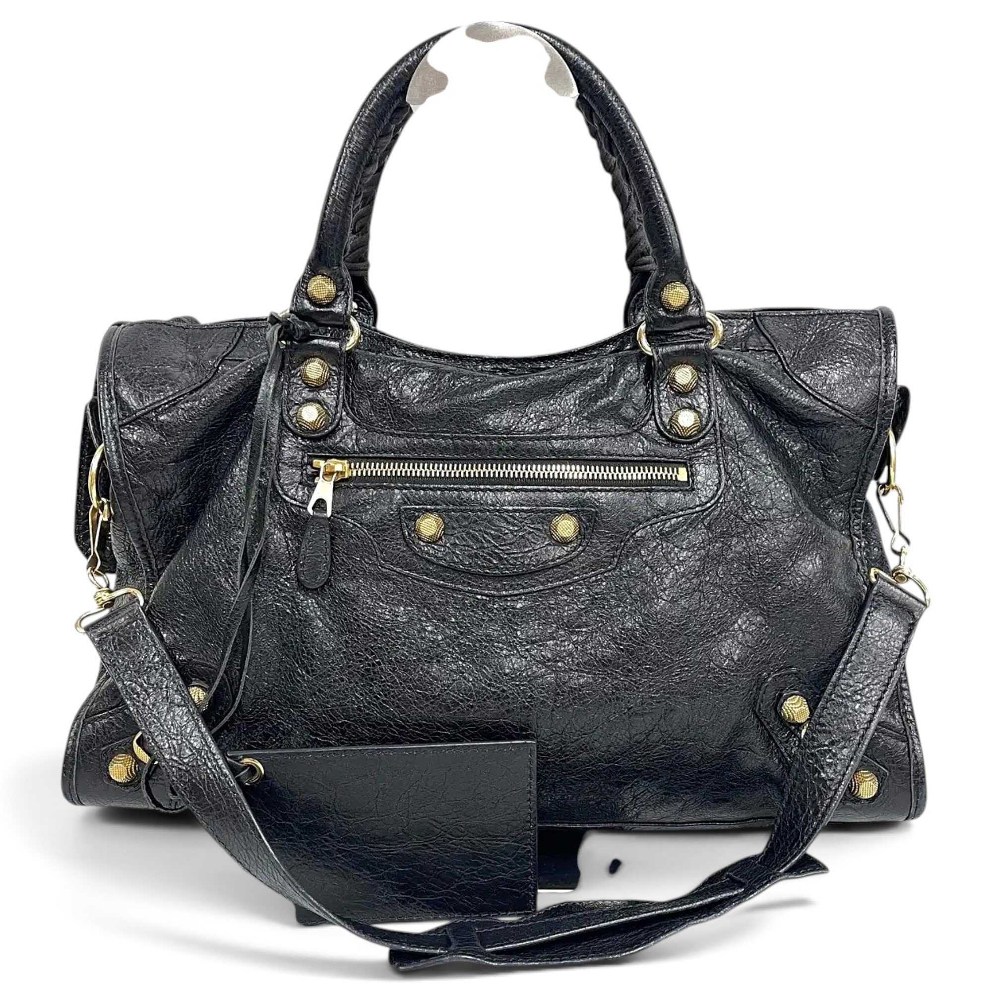 City leather handbag