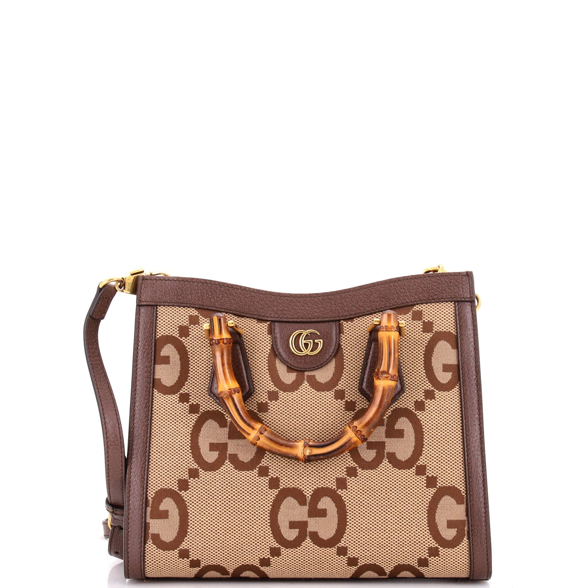 Diana NM Bamboo Handle Tote Jumbo GG Canvas Small