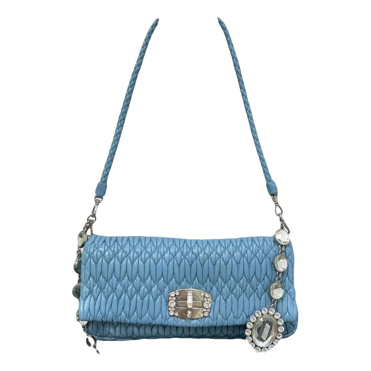 Miu Crystal leather handbag