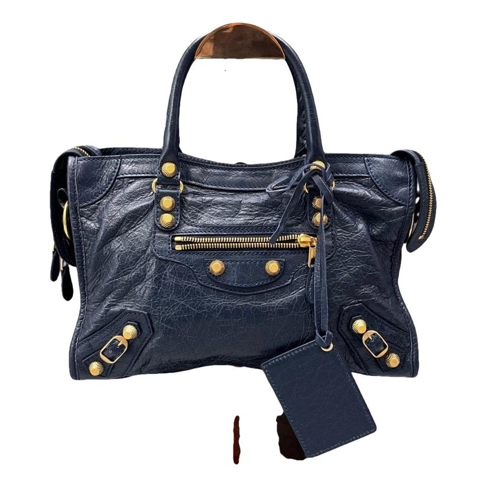 City leather handbag