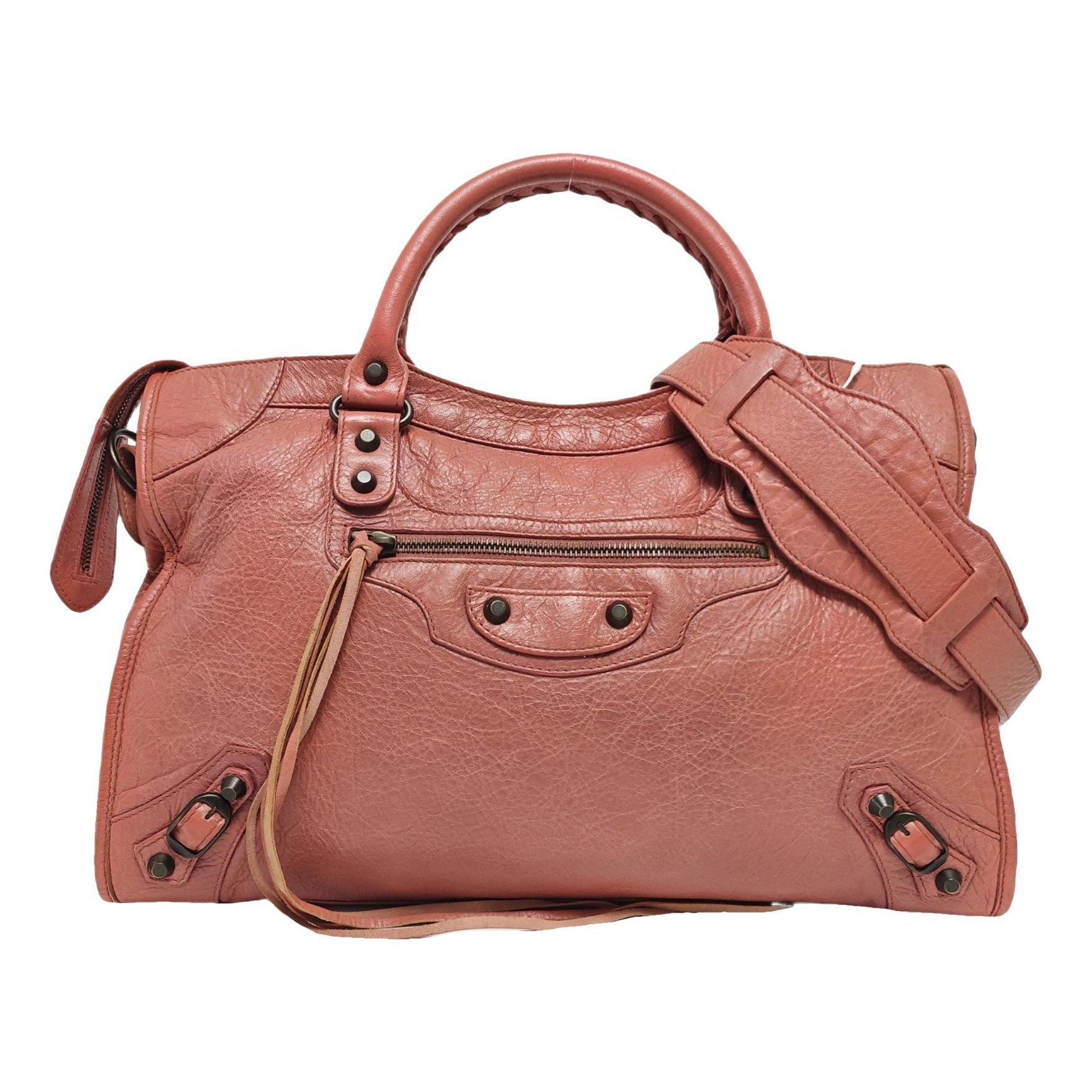 Weekender leather handbag