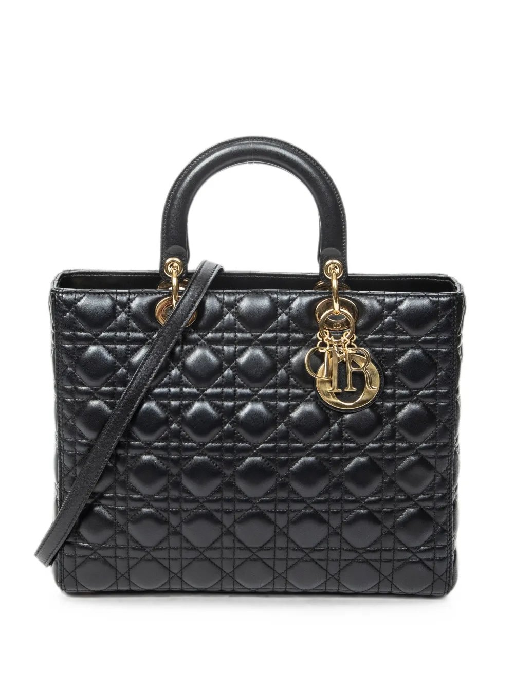large Lady Dior leather tote bag