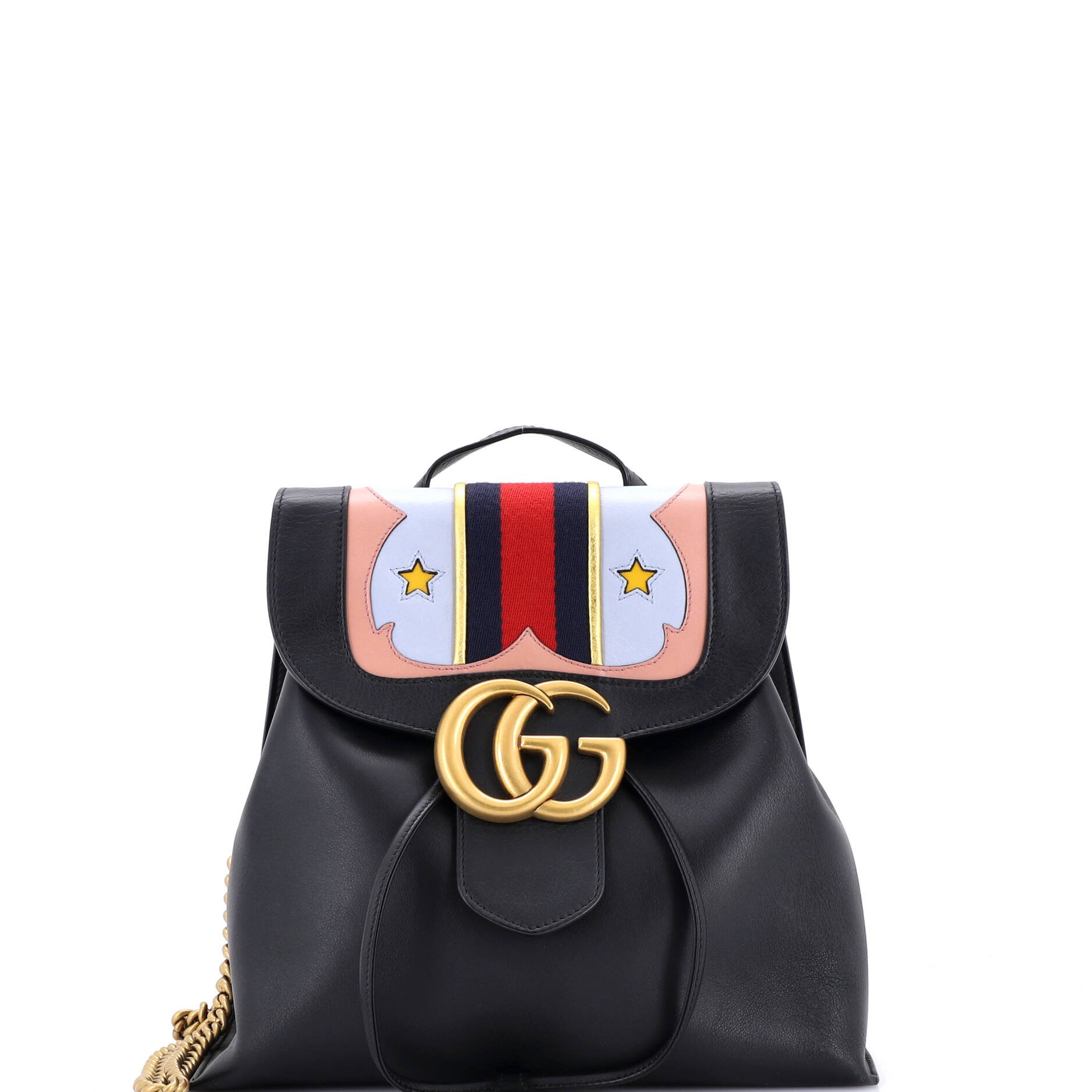 Gucci Web Heart GG Marmont Backpack Leather