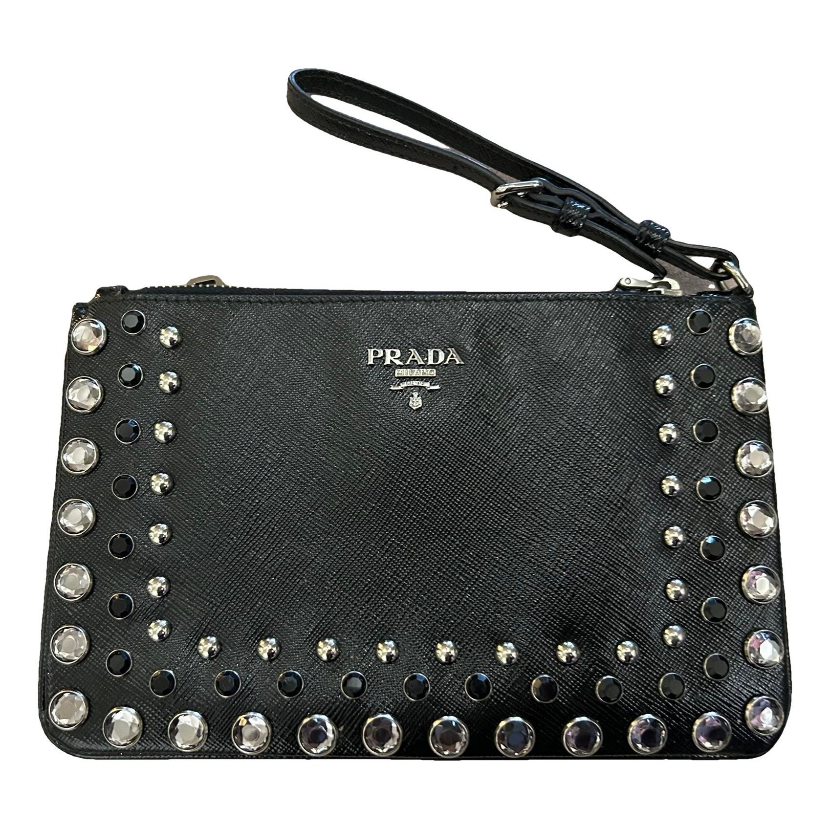 Leather clutch bag