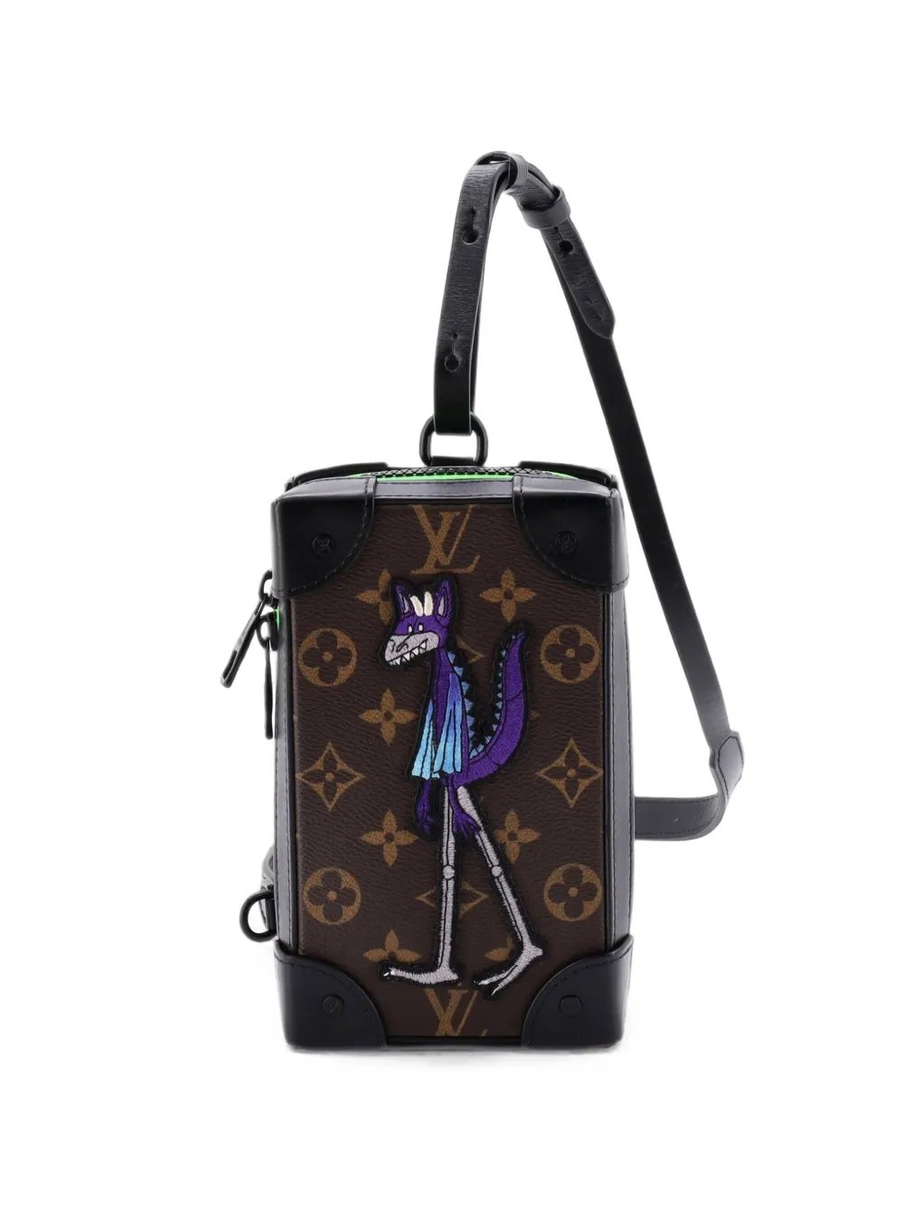 Soft Trunk Phone Box Monogram Canvas with LV Friends Patch crossbody bag