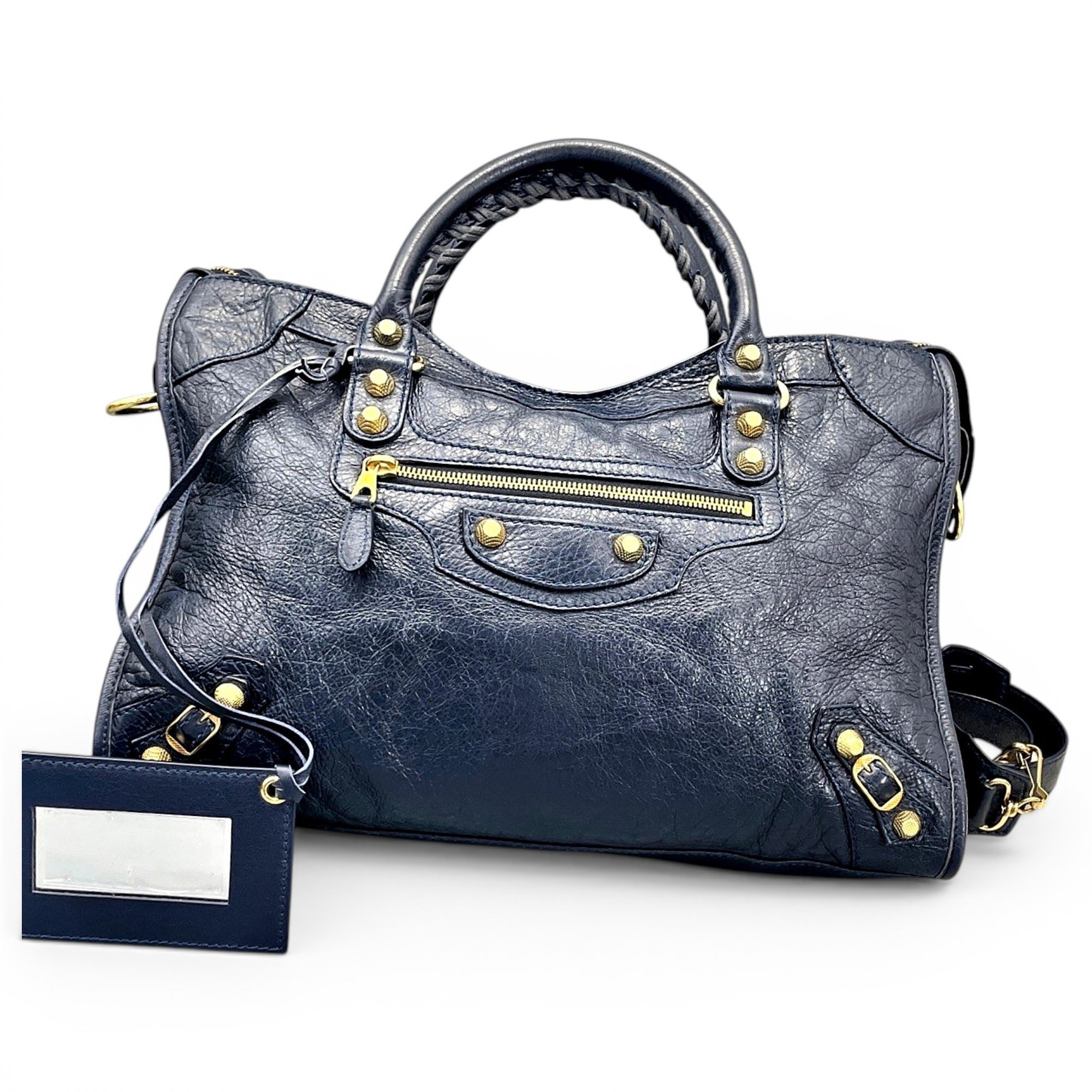 City leather handbag